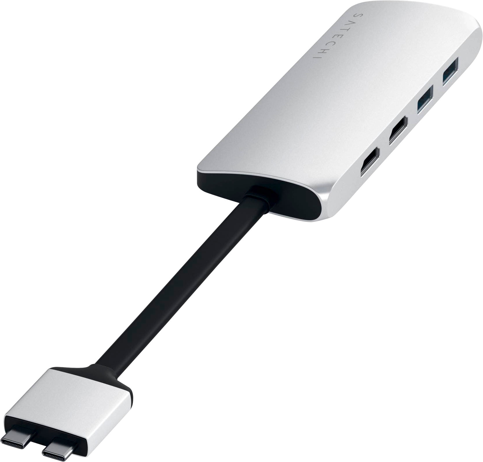 Satechi Laptop-Adapter »Type-C Dual Multimedia Adapter«, USB-C zu HDMI-USB Typ A-USB Typ C-MicroSD-Card-SD-Card-RJ-45 (Ethernet), 15,9 cm