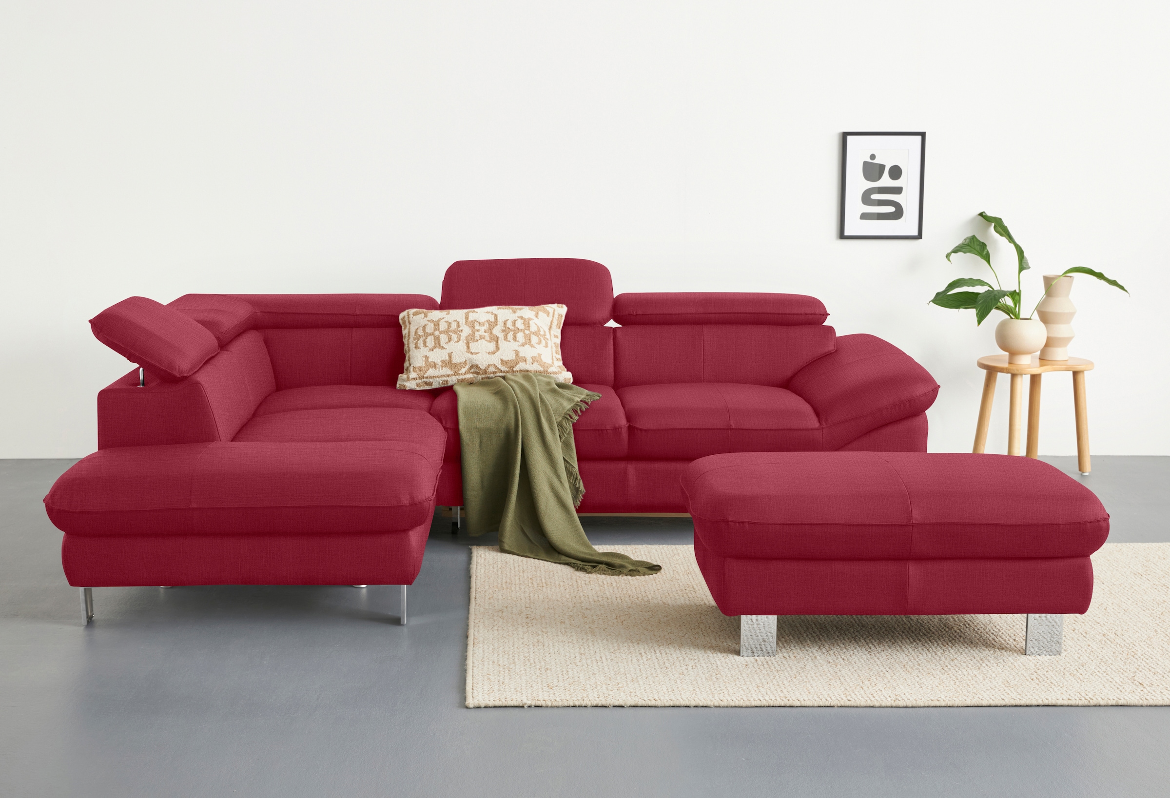 COTTA Ecksofa »Driver L-Form«, mit Kopfteilverstellung, wahlweise mit Bettfunktion & Bettkasten