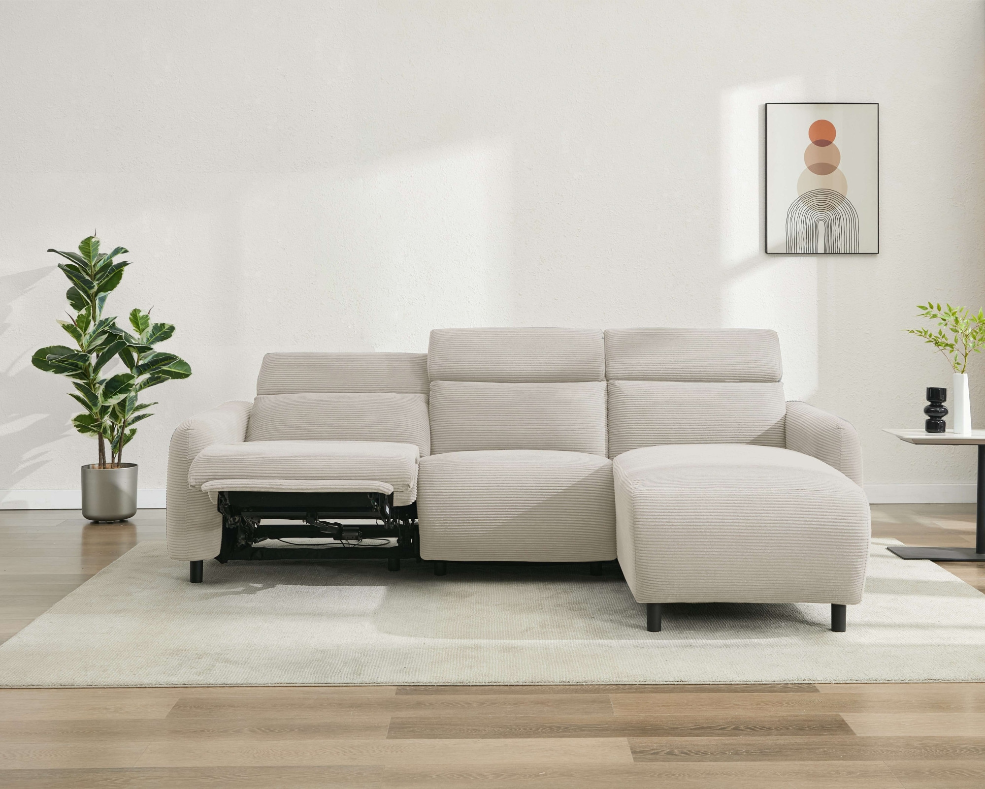 Home affaire Ecksofa »SKAANE in Cord, L-Form, 274 cm, manuelle u. elektrisc günstig online kaufen