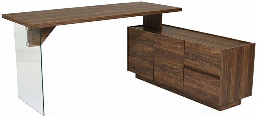 Jahnke Eckschreibtisch »LUX C 160 E« Eckschreibtisch, wechselseitig montierbar, Glas, 2 Fächer+2Schubladen