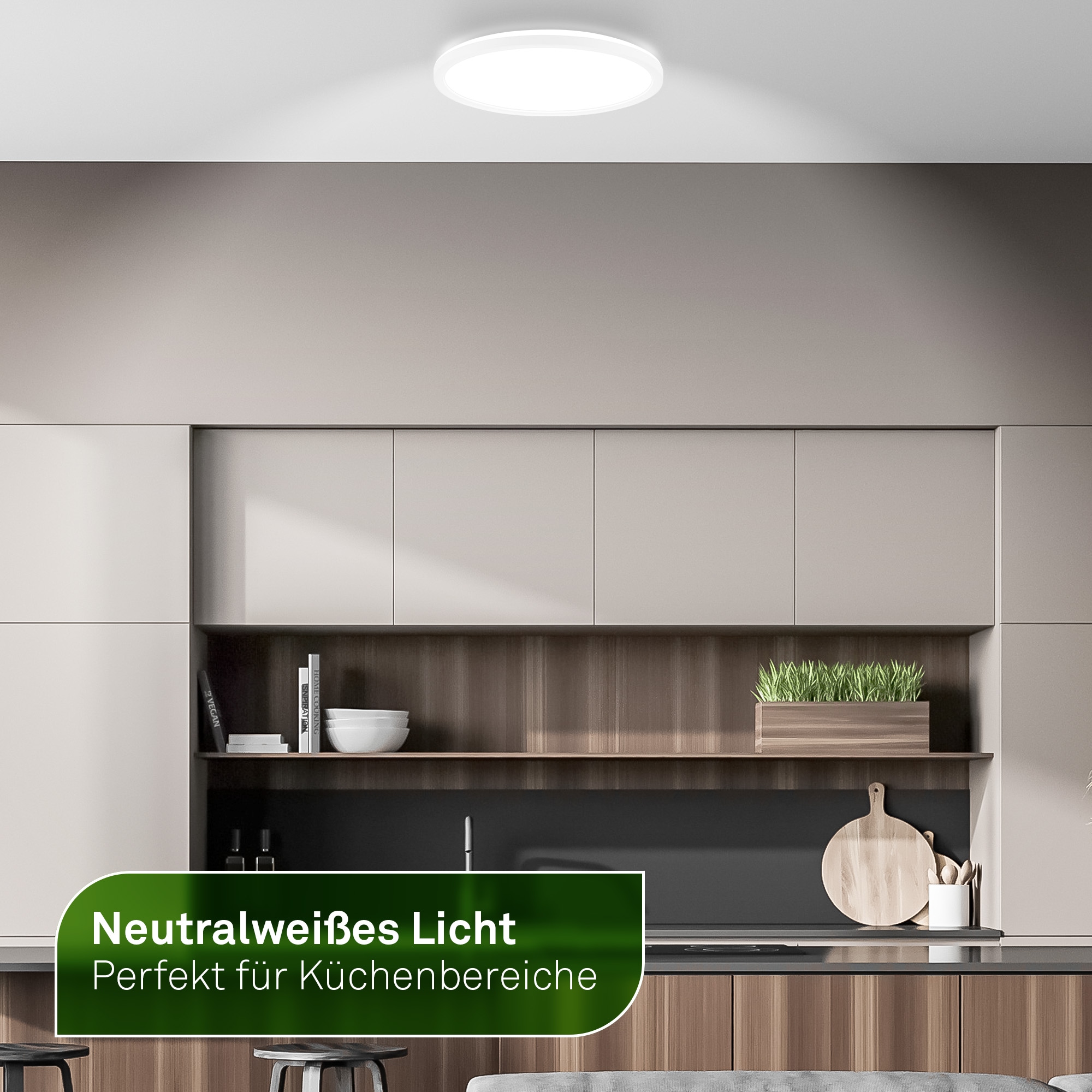 OTTO home LED Panel »ultraflach, Deckenlampe LYMMA mit Backlight« LED-Board 1 Stk. Neutralweiß 4000K, Wohnzimmer Schlafzimmer Küche, Deckenleuchte Energieeffizienz A