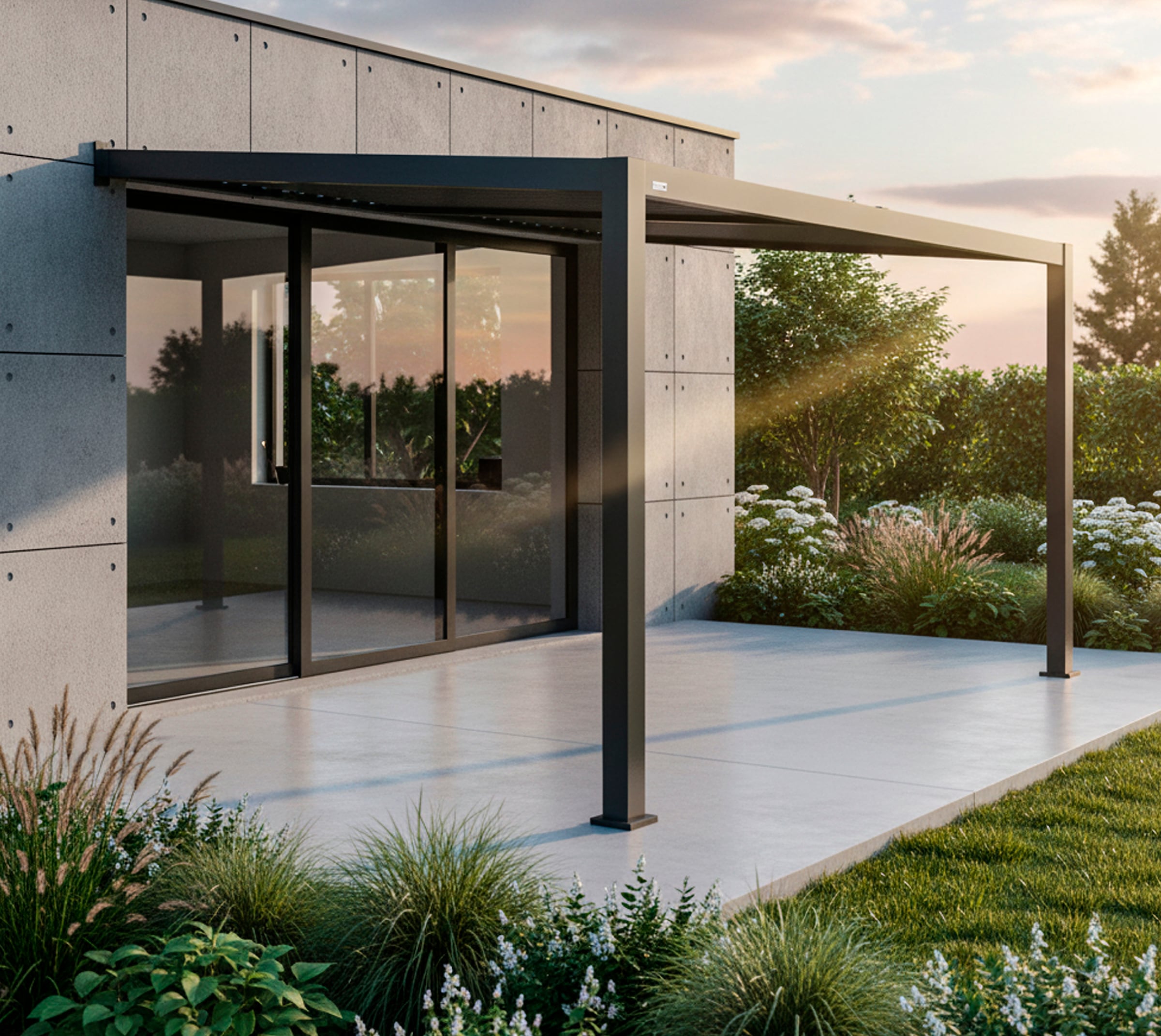 Sojag Terrassendach »Terrassenüberdachung Hana 1013 Schwarz« Mit individuell verstellbaren Lamellen