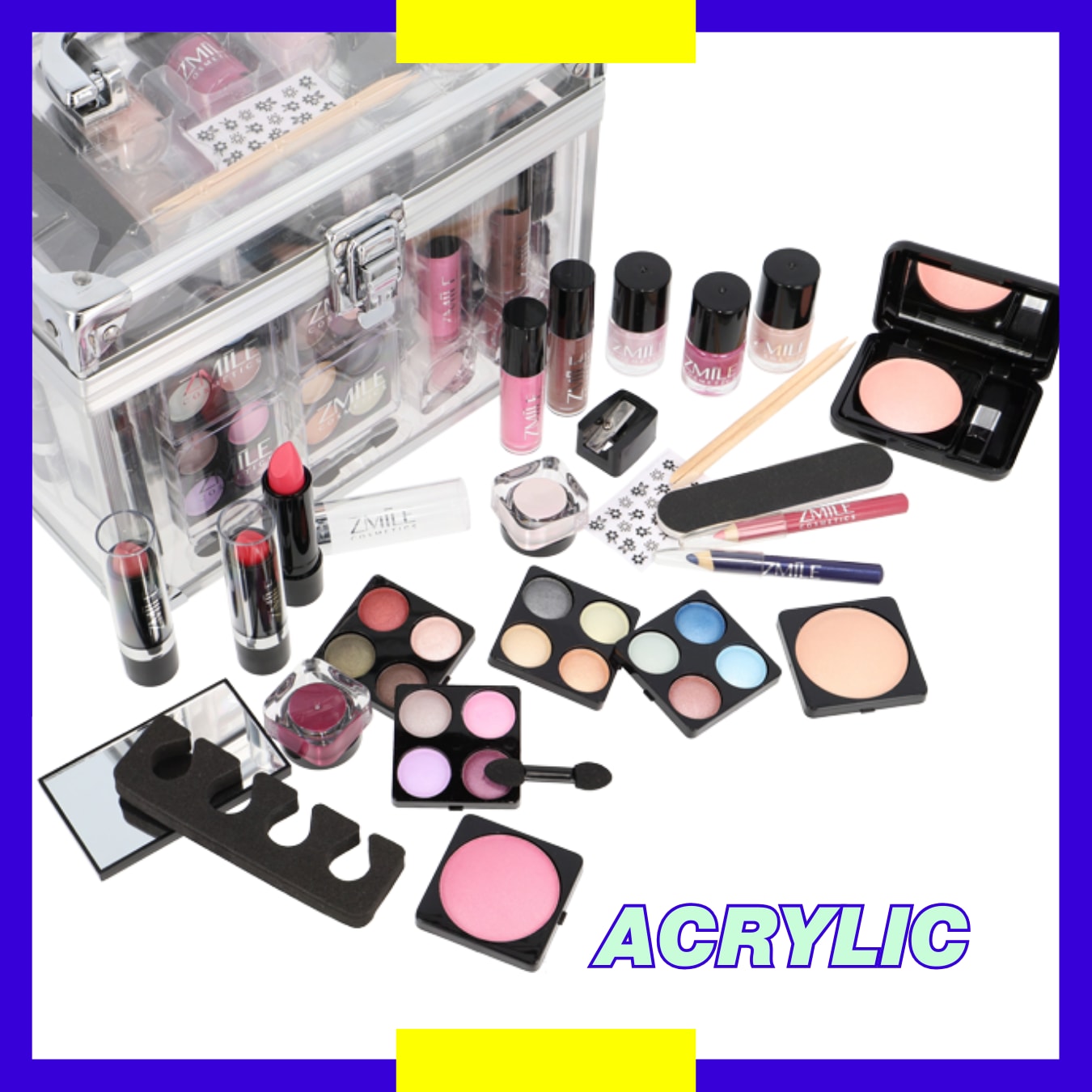 ZMILE COSMETICS Kosmetik-Koffer »Acrylic«, (42 tlg.), vegane Kosmetik