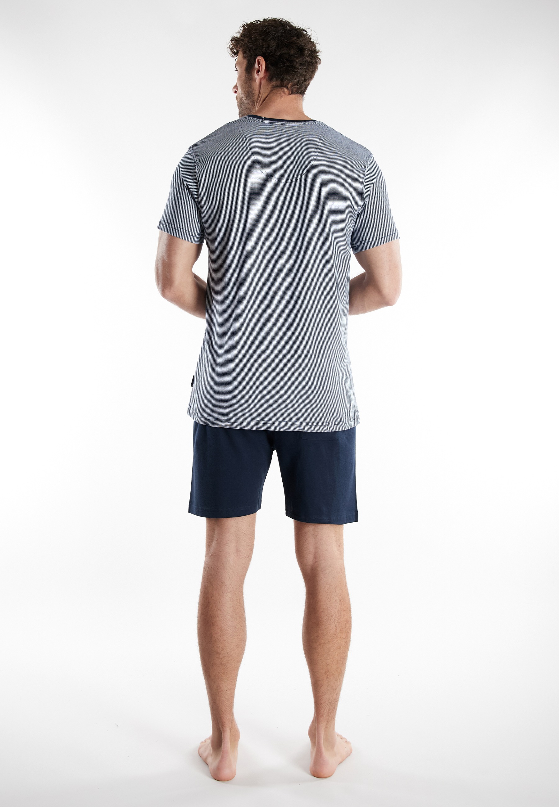 TOM TAILOR Shorty »Nevada« 2 tlg. Streifendesign, Kurzarm, V-Ausschnitt, kurze Hose