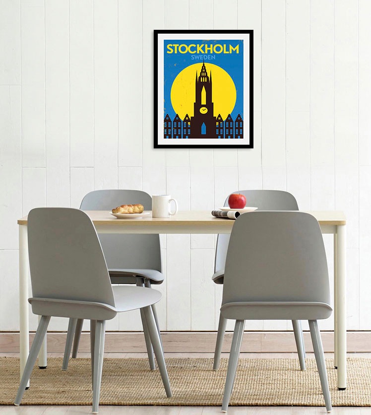 queence Bild »Stockholm«, Stadt-Städte-Gebäude-Schriftzug-Schriftzüge-Schwe günstig online kaufen