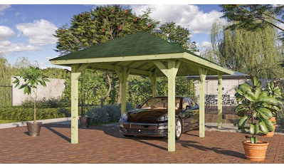 Karibu Pavillon »Bergen 2«, (Set), BxTxH: 338x592x290 cm, mit grünen Dachschindeln kaufen