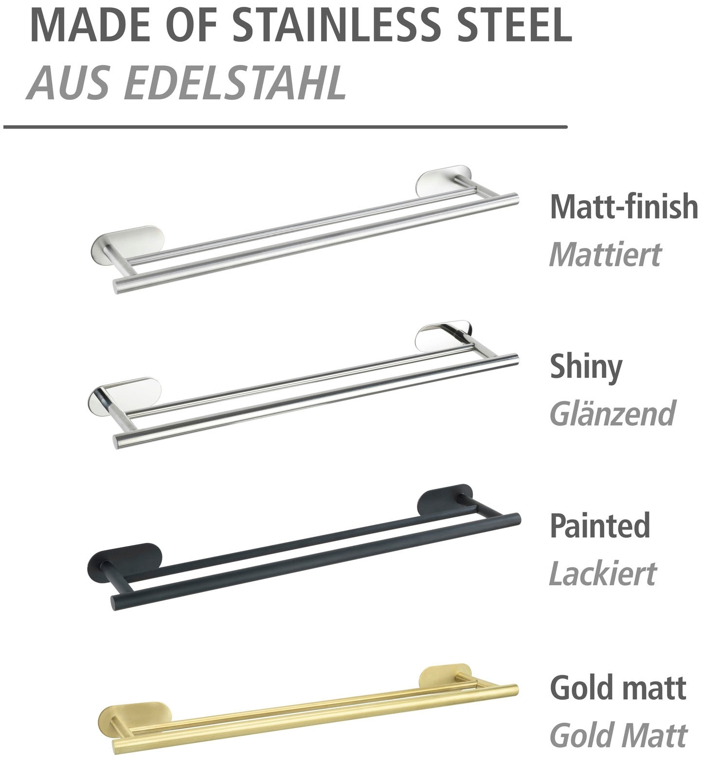 WENKO Handtuchstange »Turbo-Loc® Duo Orea« Befestigen ohne Bohren