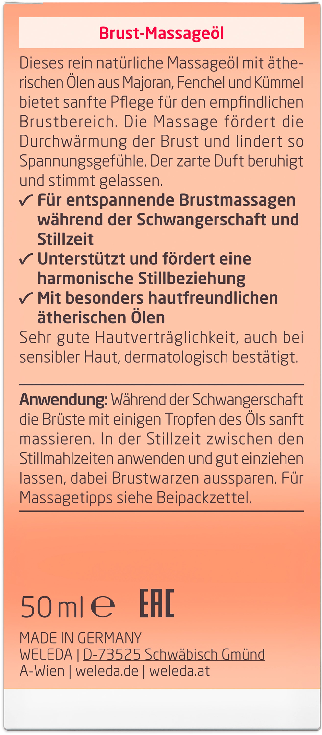 WELEDA Massageöl »Weleda Brust-Massageöl«