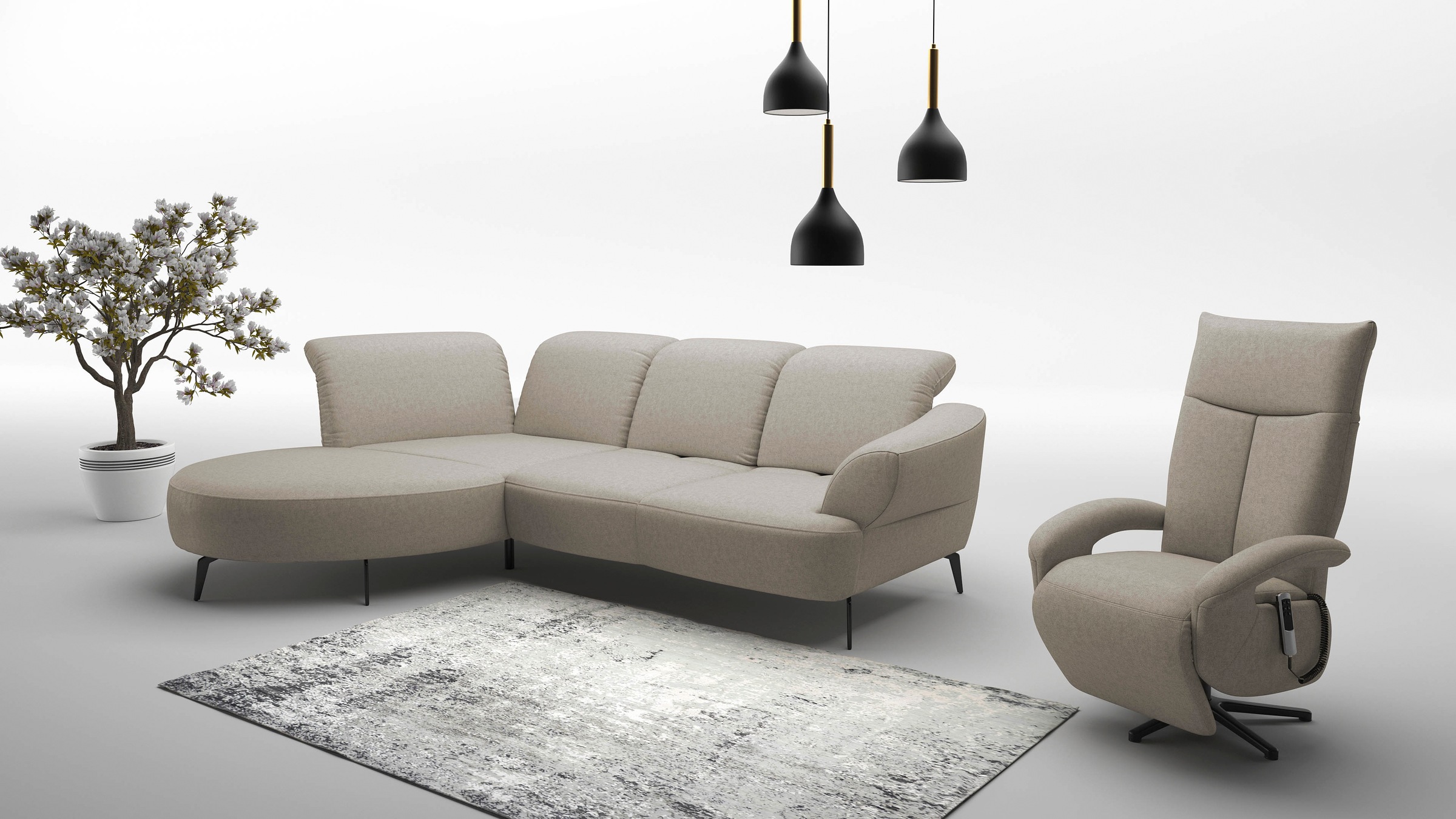 sit&more Ecksofa »Dance«, inkl.System Click&Seat und Sitztiefenverstellung