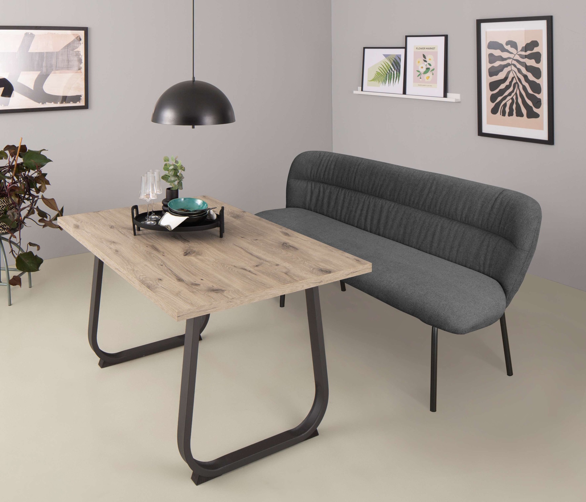 Home affaire Essbank "Marsin" mit Sitz und Rückenpolster günstig online kaufen