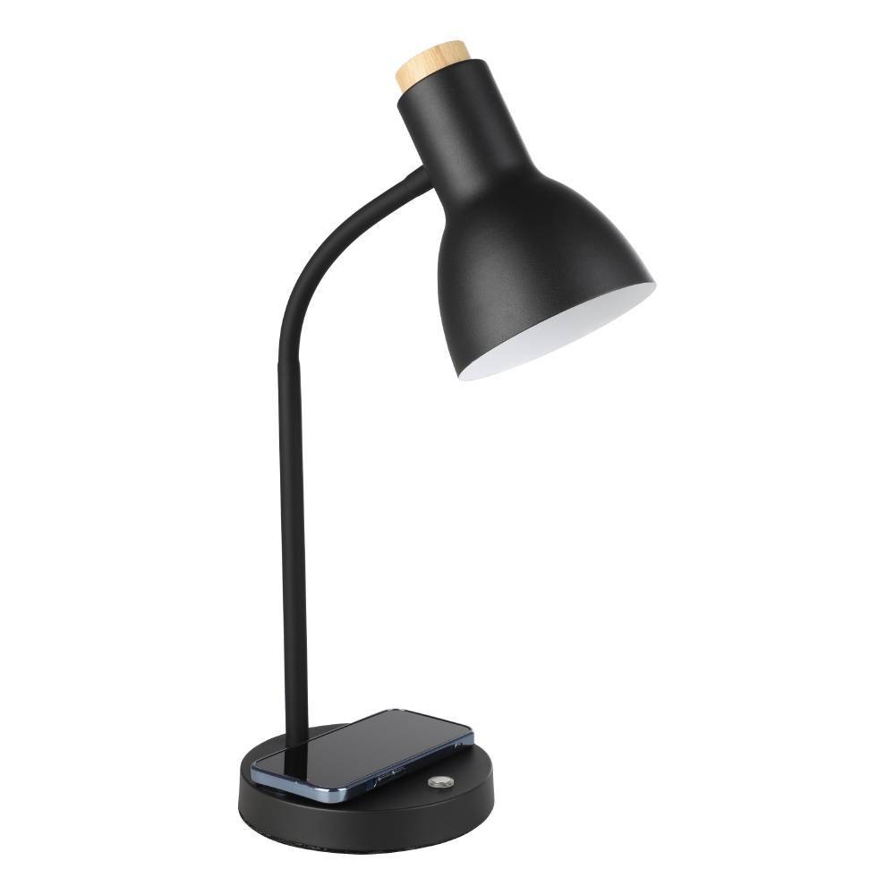 EGLO Tischleuchte »VERADAL-QI«, 1 flammig, Leuchtmittel LED-Modul | LED wechselbar, Nachttischlampe mit QI-Ladefunktion, Touch, dimmbar, Holz und Metall