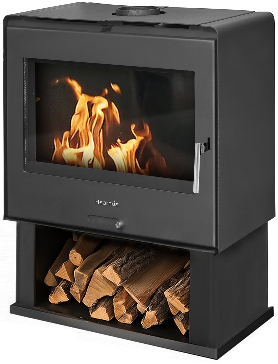 Heathus Kaminofen »»B 57« mit Holzfach«, Holzscheite bis 50 cm, mit Holzfach