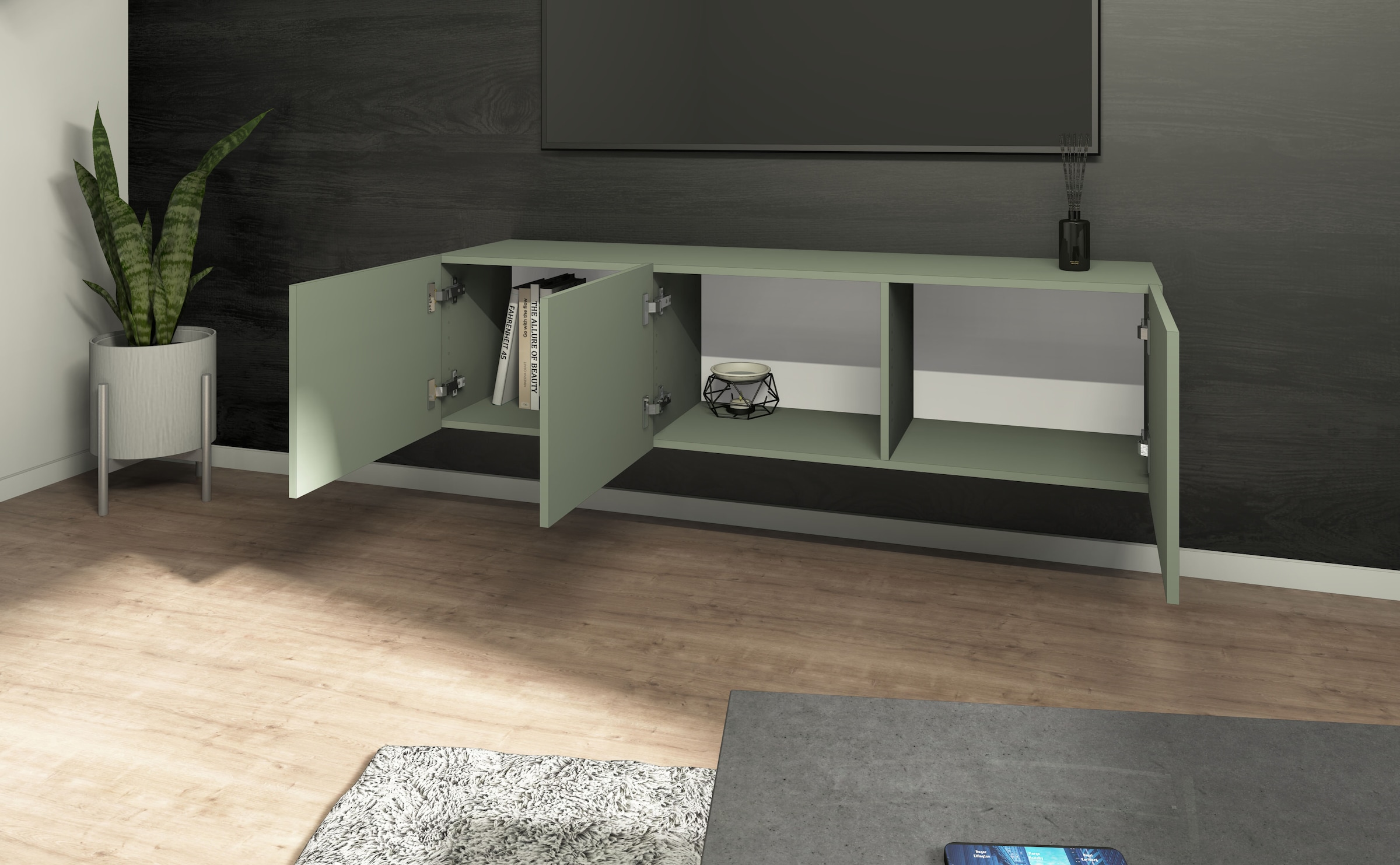 borchardt Möbel Lowboard »Sophia«, Breite 139 cm mit 3 Türen, stehend und hängend
