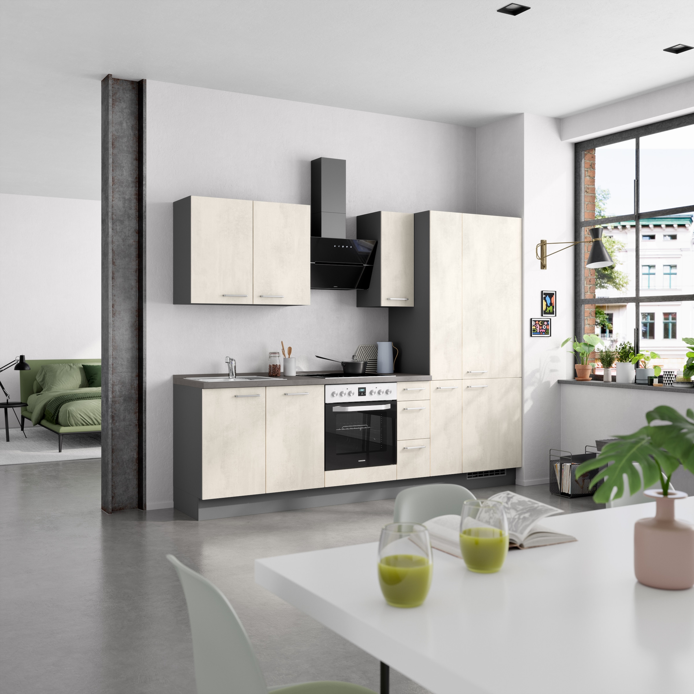 nobilia® Küchenzeile »"Riva II"«, vormontiert, Ausrichtung wählbar, Breite 270 cm, wahlw. mit E-Geräten