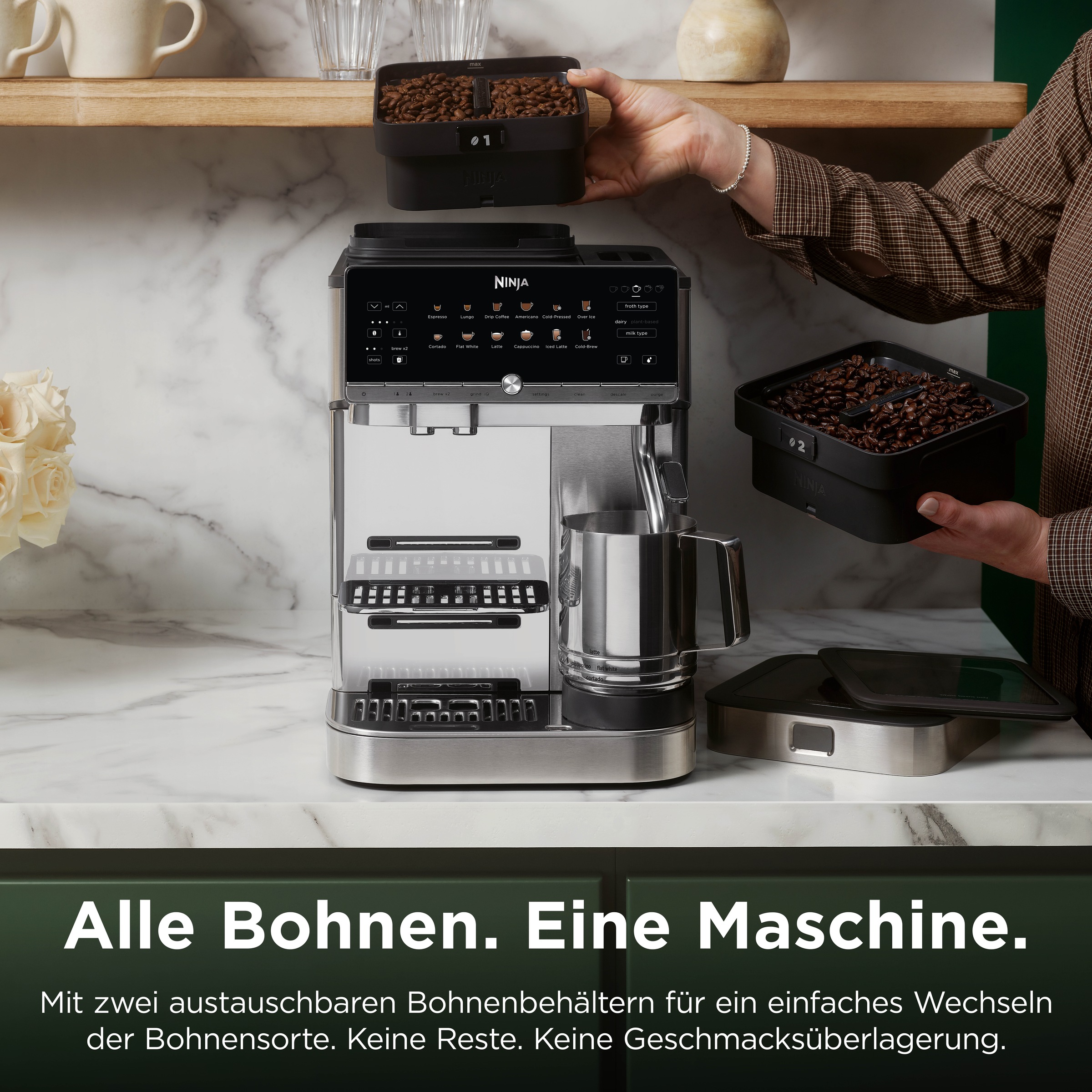 NINJA Kaffeevollautomat »AutoBarista Pro Kaffeemaschine AE1051EU« 2 individuelle Benutzerprofile für Getränke