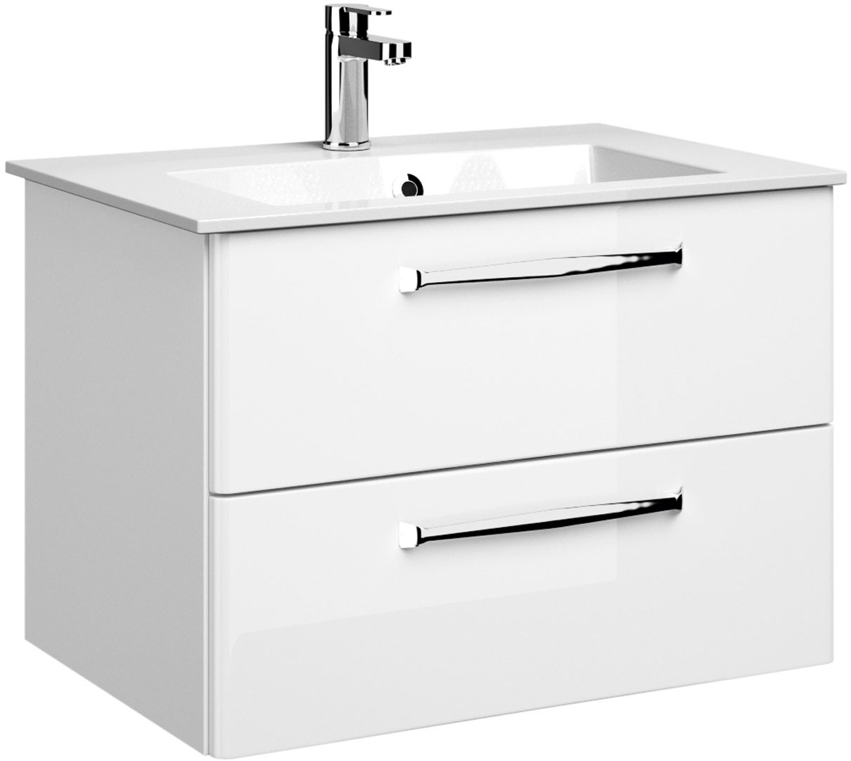 Saphir Badmöbel-Set »Trentino 2-teilig Mineralmarmor-Waschtisch mit LED-Spiegelschrank« 3 Stk. tlg.