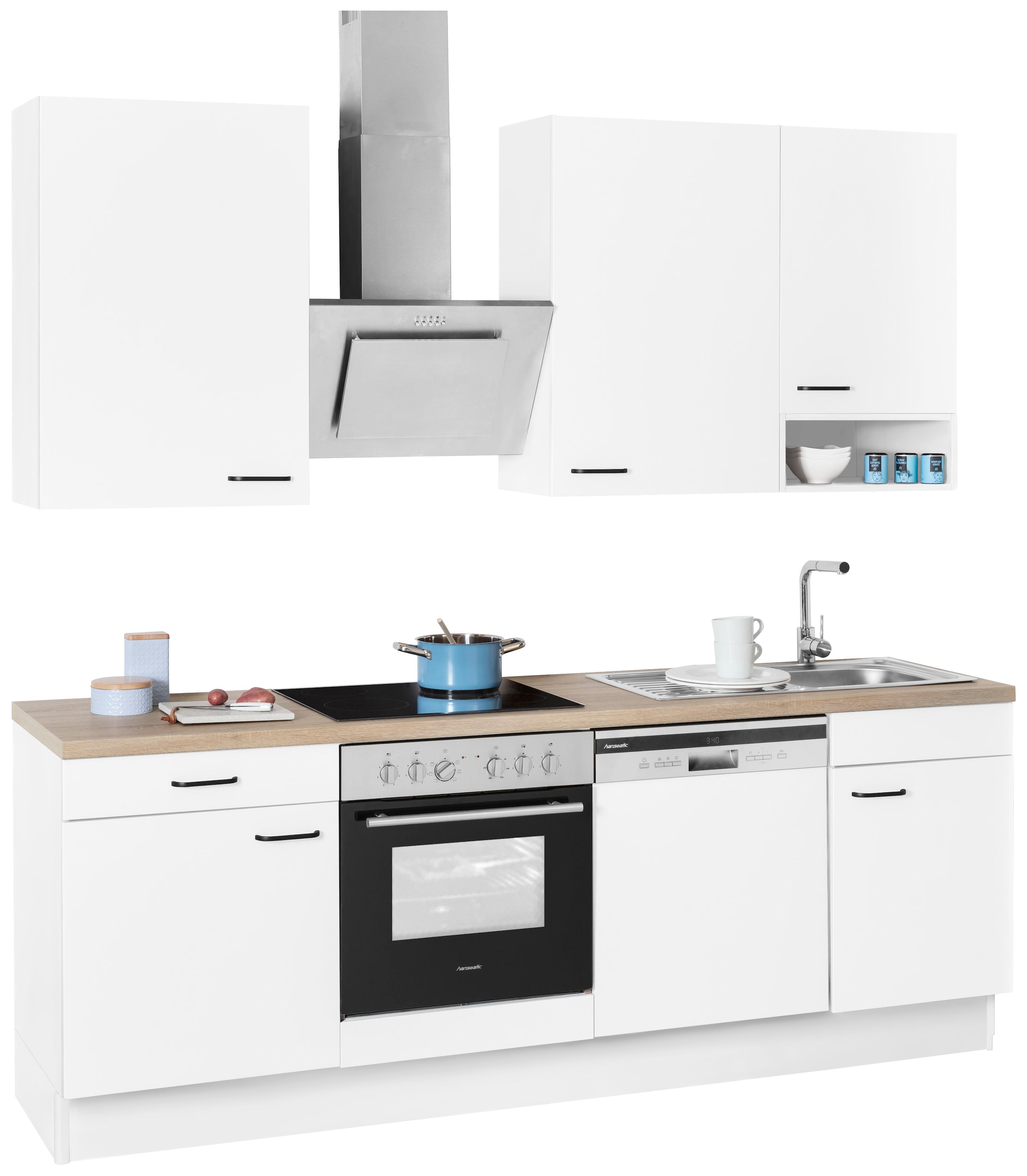 OPTIFIT Küchenzeile »Elga« Premium-Küche mit Soft-Close-Funktion, Vollauszug, Breite 230 cm