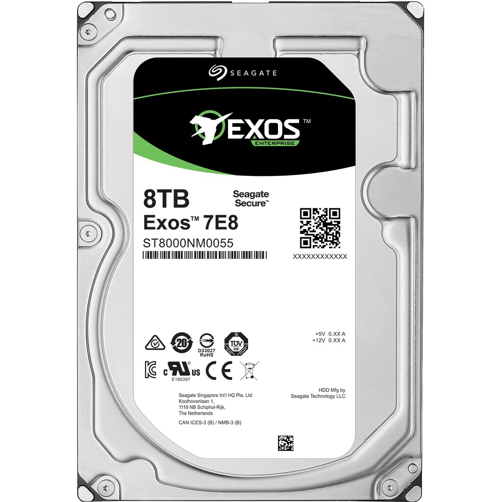 Seagate HDD-Server-Festplatte »Exos 7E8 8TB SATA 512e/4Kn«, Anschluss SATA