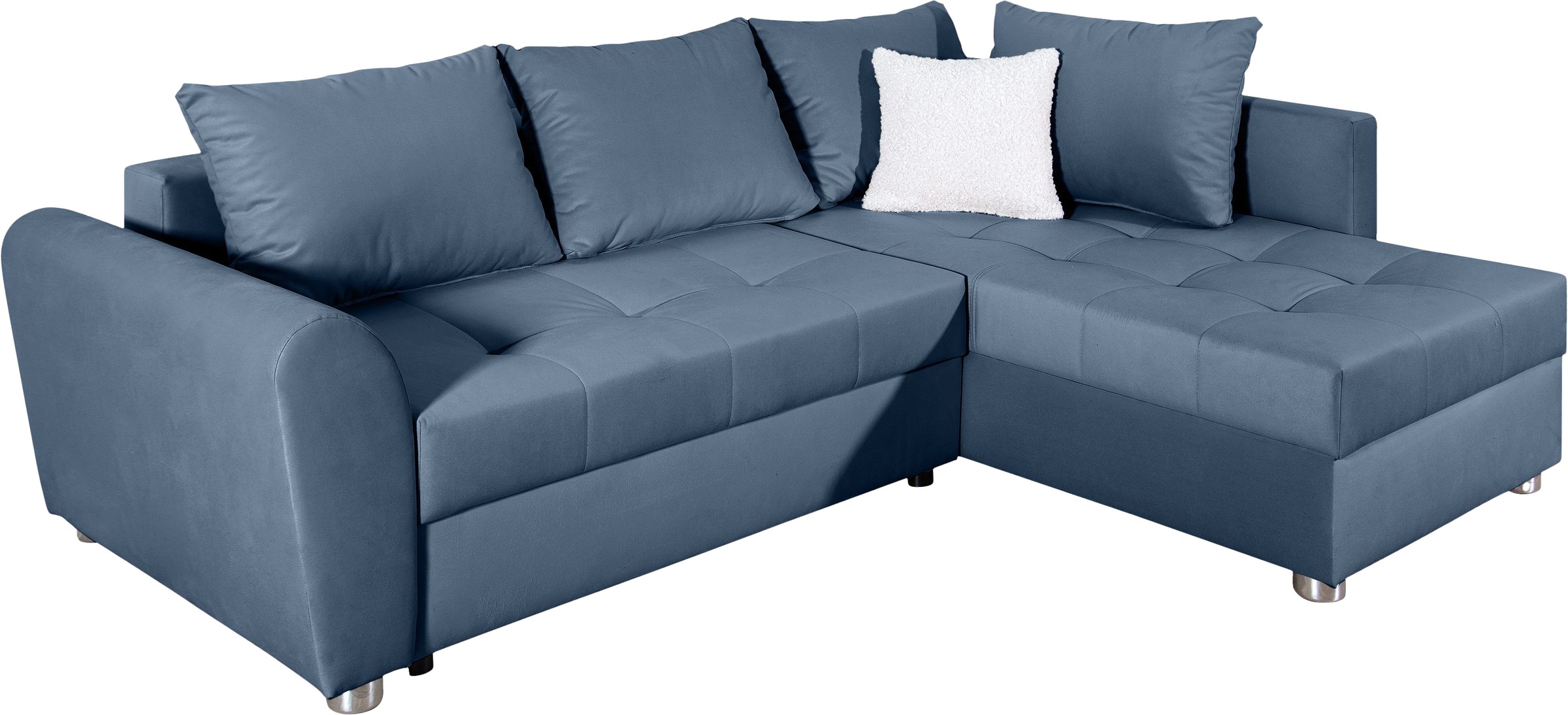COLLECTION AB Ecksofa »JANA«, Ecksofa,Bettfunktion,Bettkasten,Bonnelfederkern,Rückenkissen