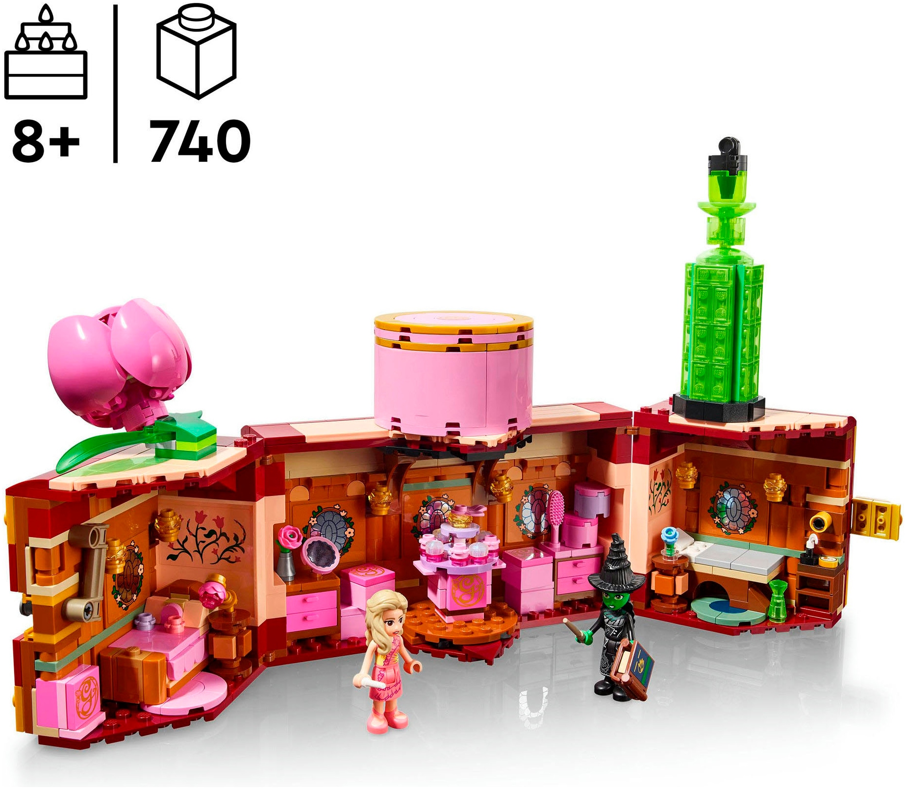 LEGO® Konstruktionsspielsteine »Glindas und Elphabas Schlafsaal (75683), LEGO Wicked«, (740 St.), Made in Europe