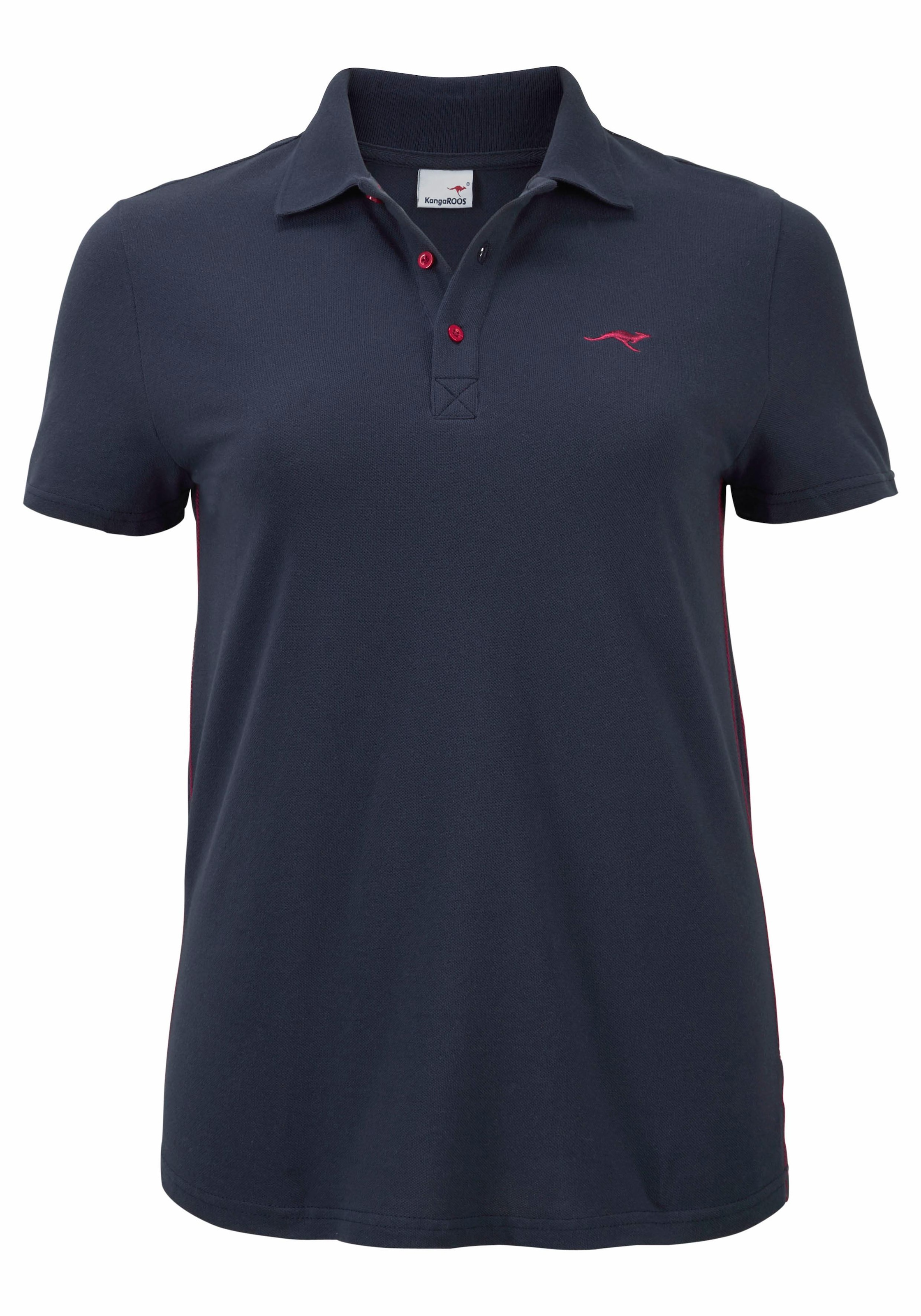 KangaROOS Poloshirt Kurzarm,  unifarben,  Polokragen,  aus Baumwolle, große Größen