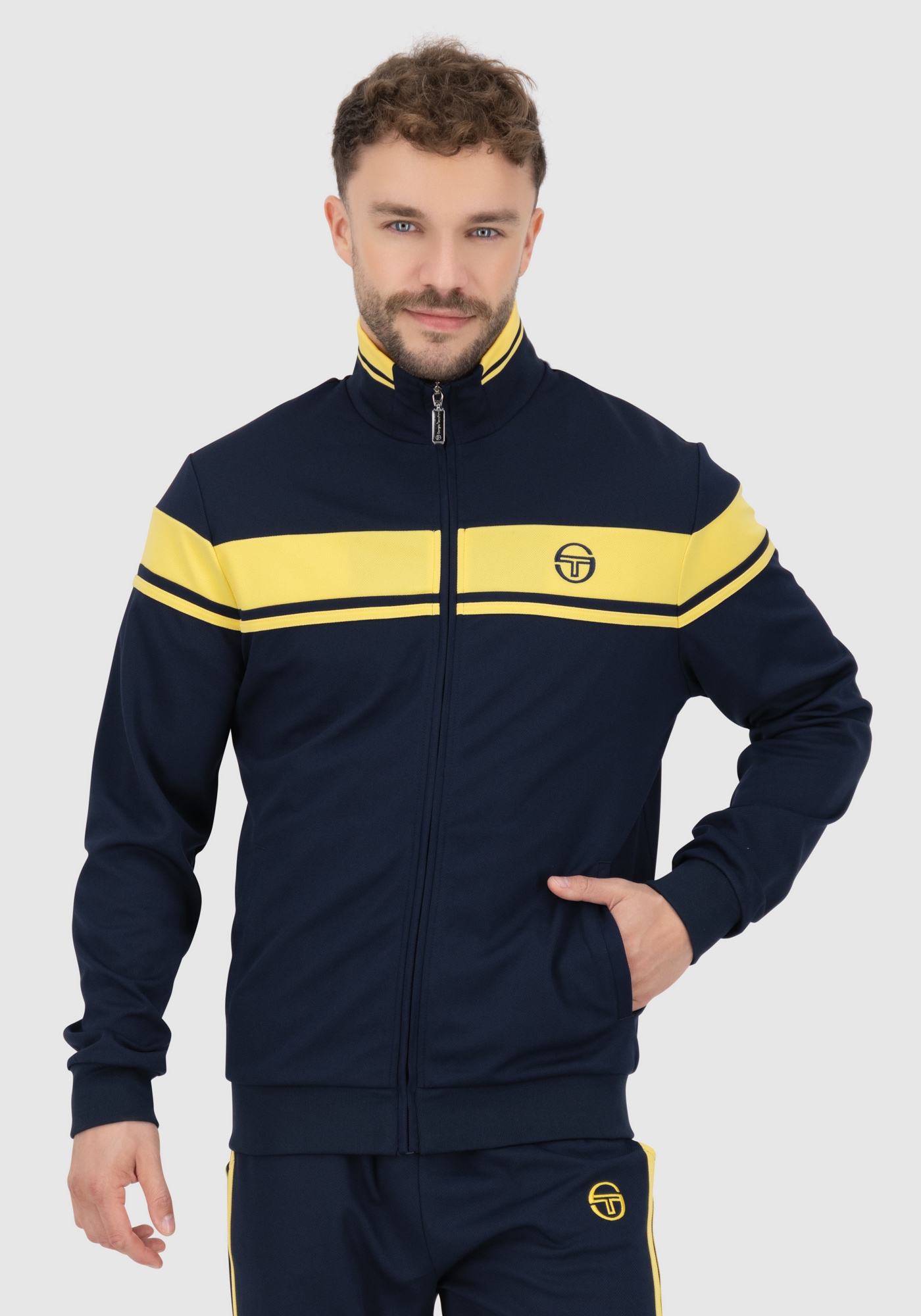 Sergio Tacchini Trainingsjacke »DAMARINDO TRACK TOP Herren«, ohne Kapuze, Trainingsjacke Herren, leichte Jacke, Retro, Sportjacke, Outdoor, Sale