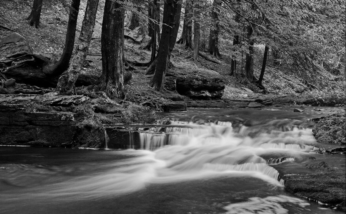 Papermoon Fototapete »Wasserfall Schwarz & Weiß« günstig online kaufen