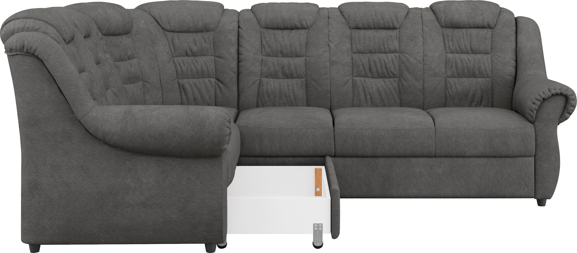 Home affaire Ecksofa »Boston L-Form«, mit hoher Rückenlehne, wahlweise mit Bettfunktion & Stauraum
