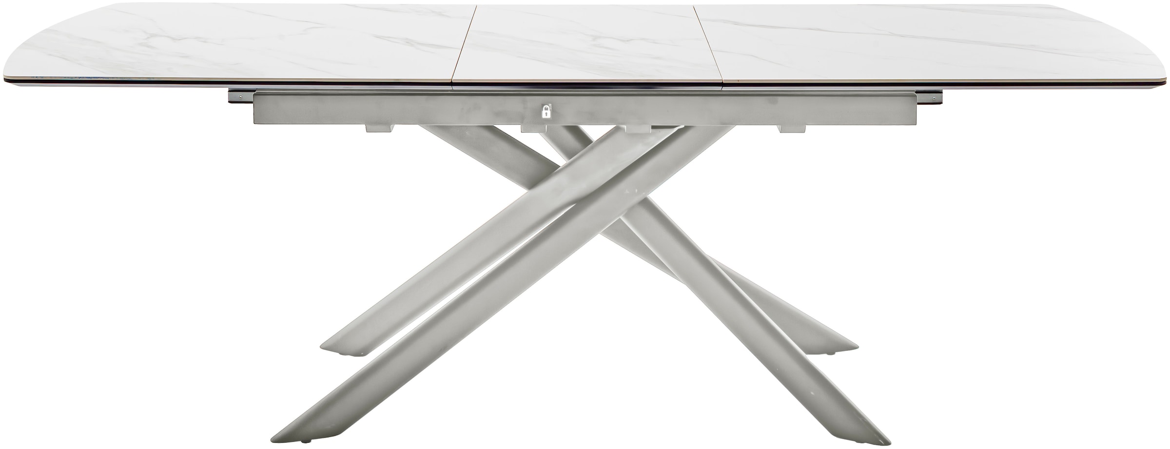 MCA furniture Esstisch »VANINO Auszugtisch 180-230 cm marmoriert«, (1 St.), Keramik,Edelstahl,Synchronauszug,ausziehbar,8-10 Personen