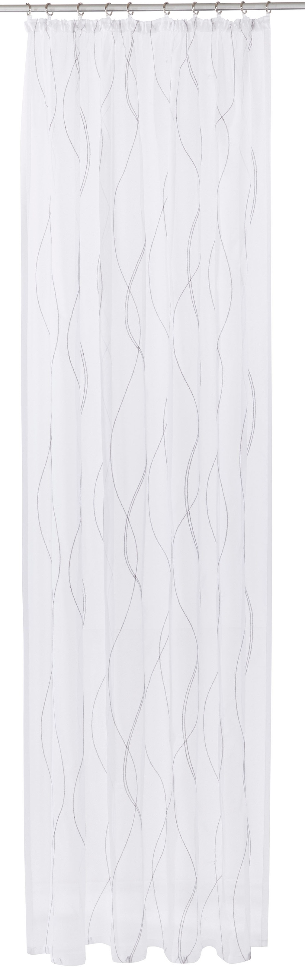 my home Gardine »Mila« Kräuselband 1 Stk. tlg. mit Wellenmuster bestickt, V günstig online kaufen