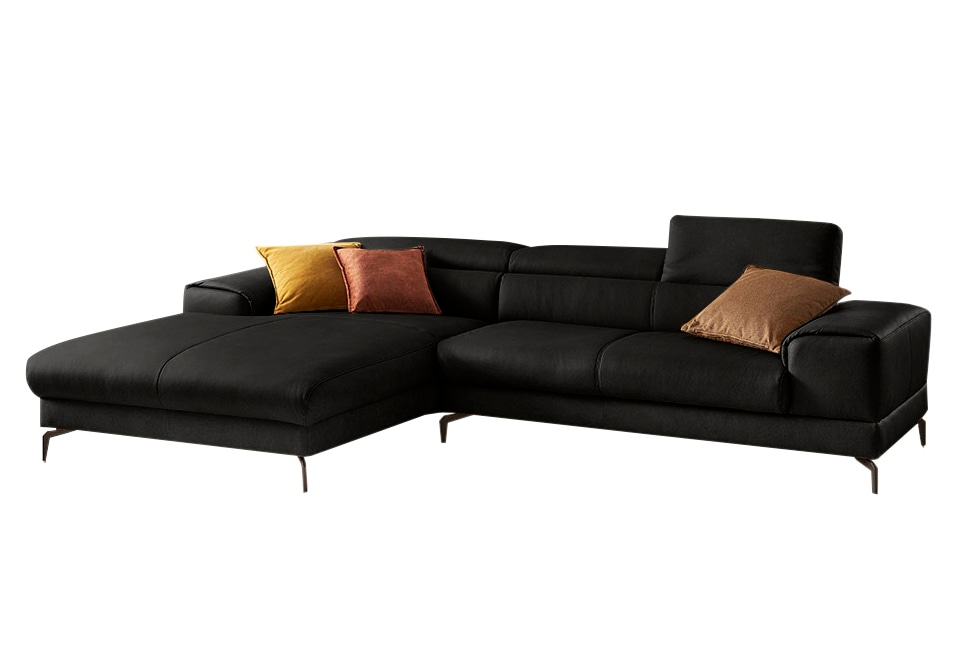 W.SCHILLIG Ecksofa »piedroo, Designsofa mit tollem Sitzkomfort, elegant und bequem, L-Form«, Kopfteilverstellung, wahlweise mit Sitztiefenverstellung, Breite 303cm