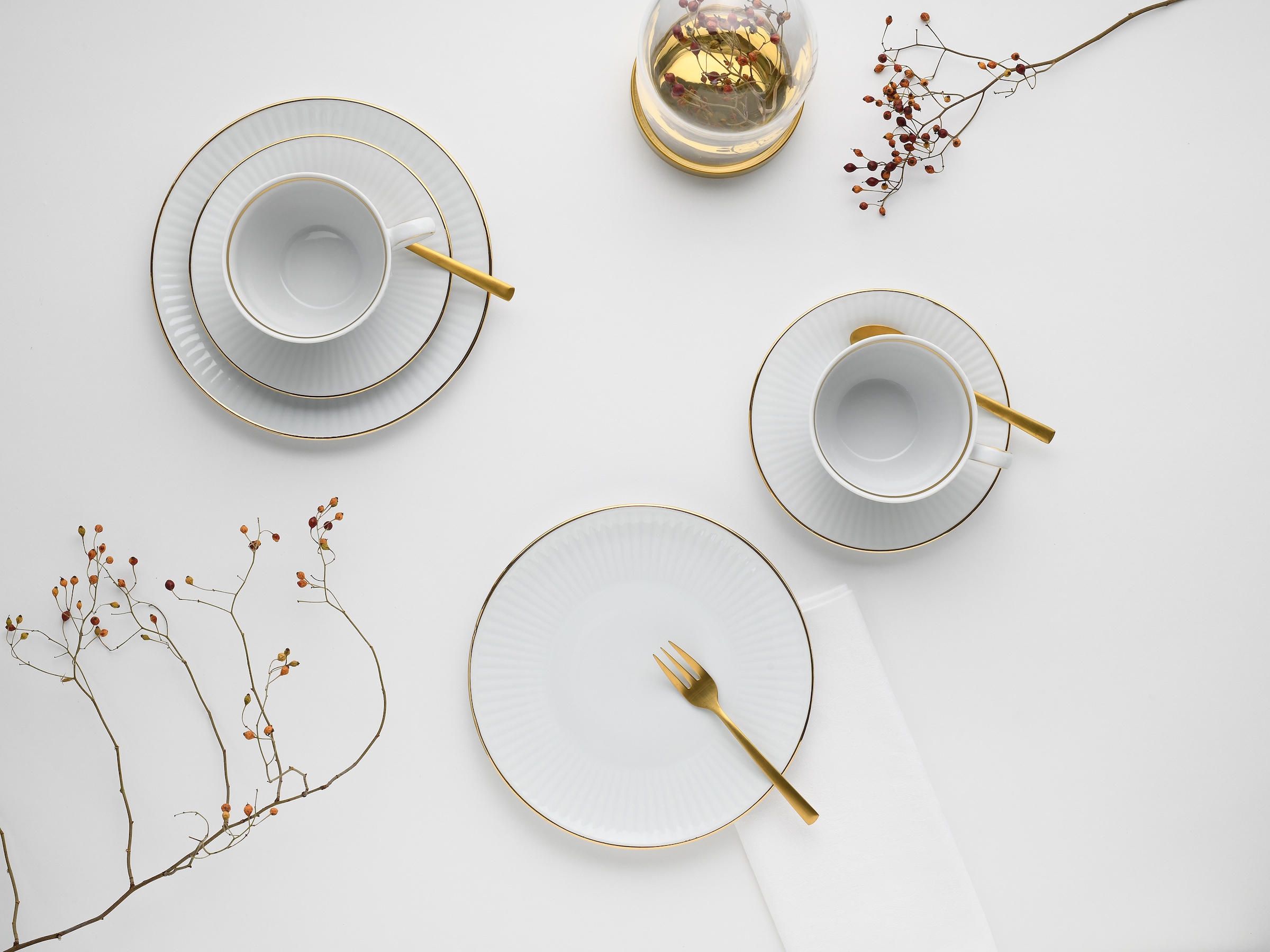 CreaTable Kaffeeservice »Valencia Gold, Kaffee-Service 18-tlg«, (Set, 18 tlg.), Elegant, Goldrand