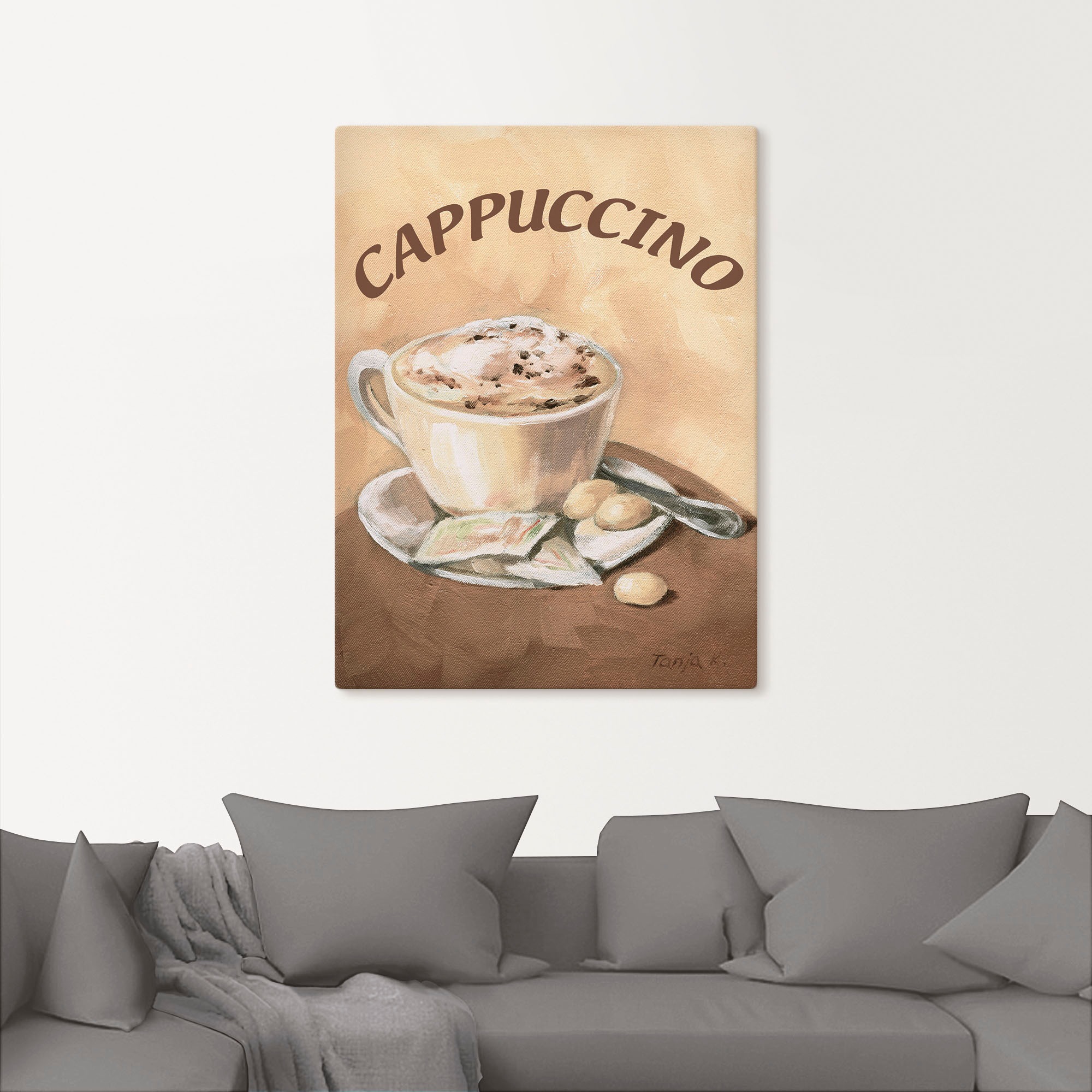 Artland Wandbild »Tasse Cappuccino«, Getränke, (1 St.), als Leinwandbild, Poster, Wandaufkleber in verschied. Größen