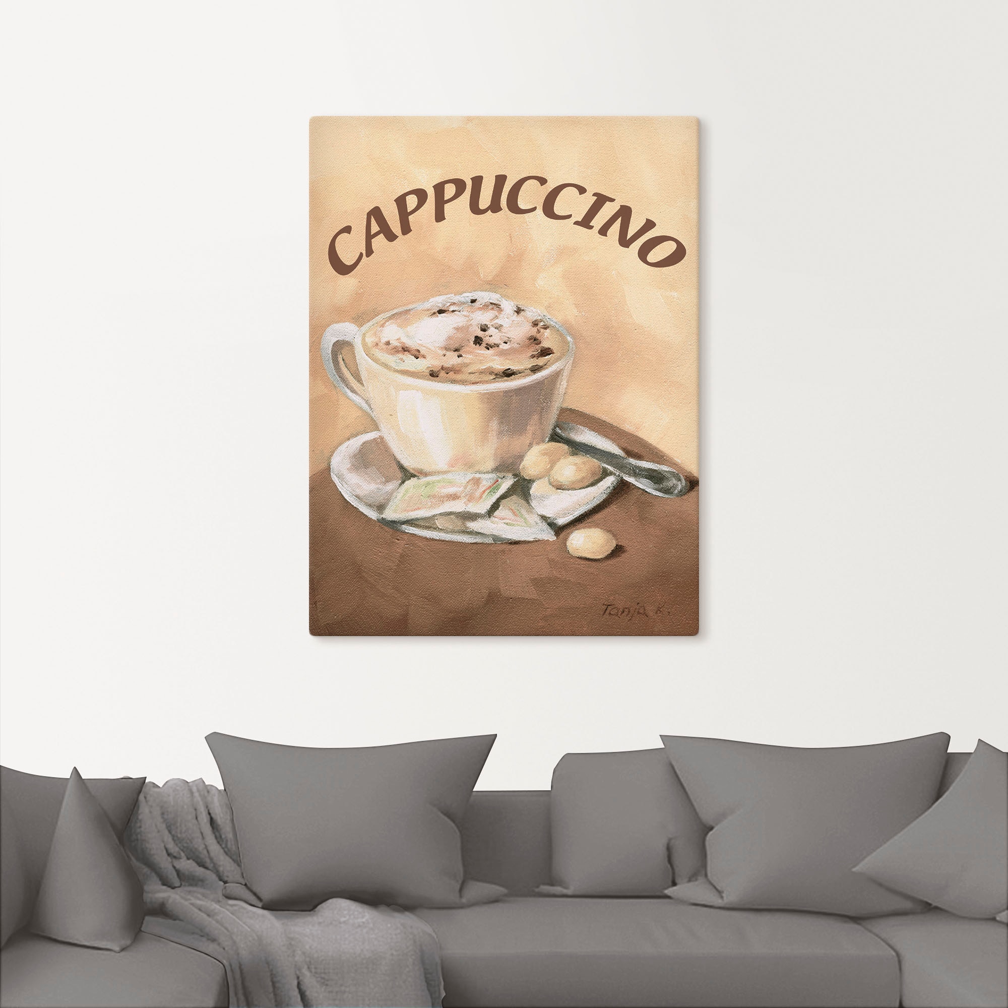 Artland Wandbild »Tasse Cappuccino«, Getränke, (1 St.), als Leinwandbild, P günstig online kaufen