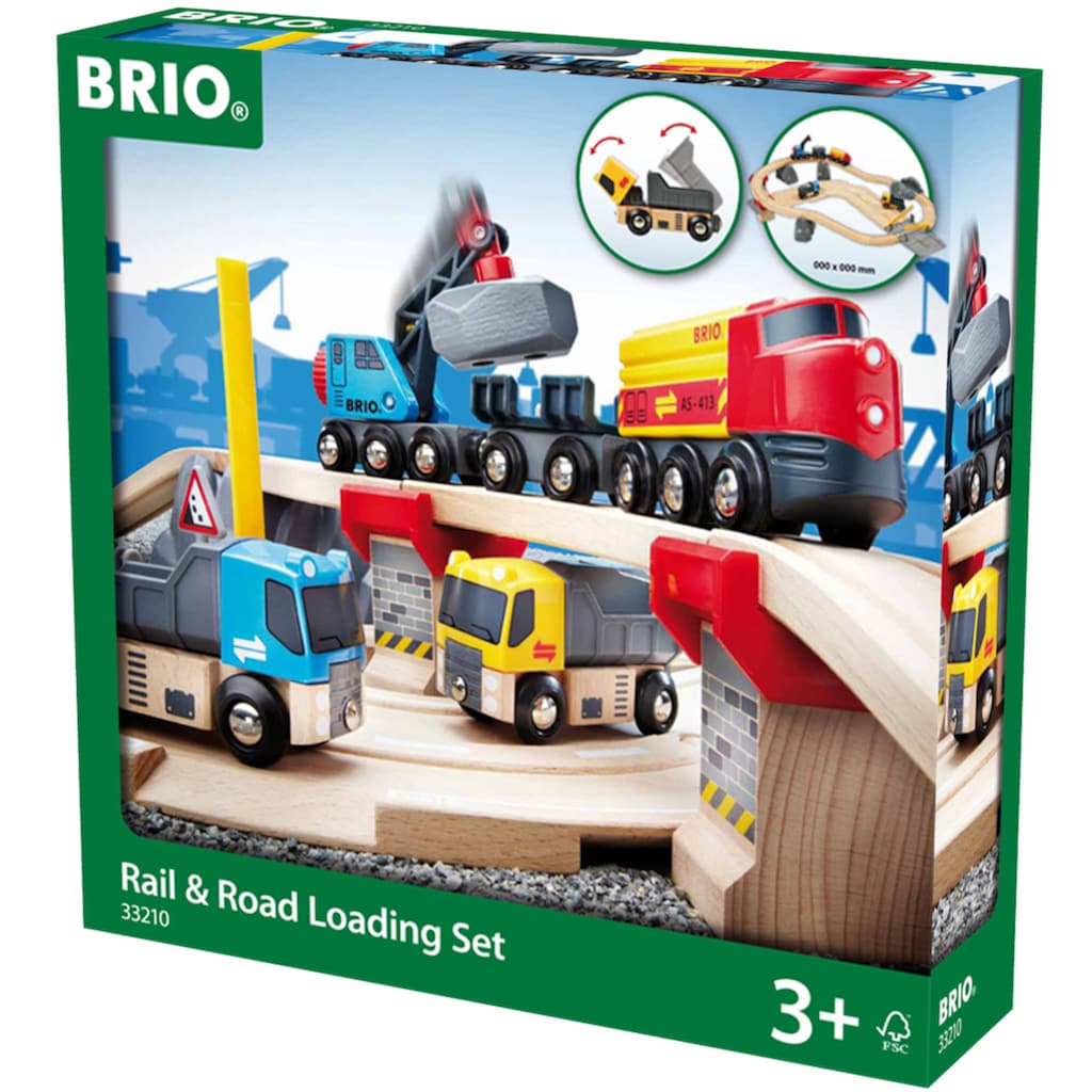 BRIO® Spielzeug-Eisenbahn »BRIO® WORLD, Straßen & Schienen Steinverlade Set«, (Set)
