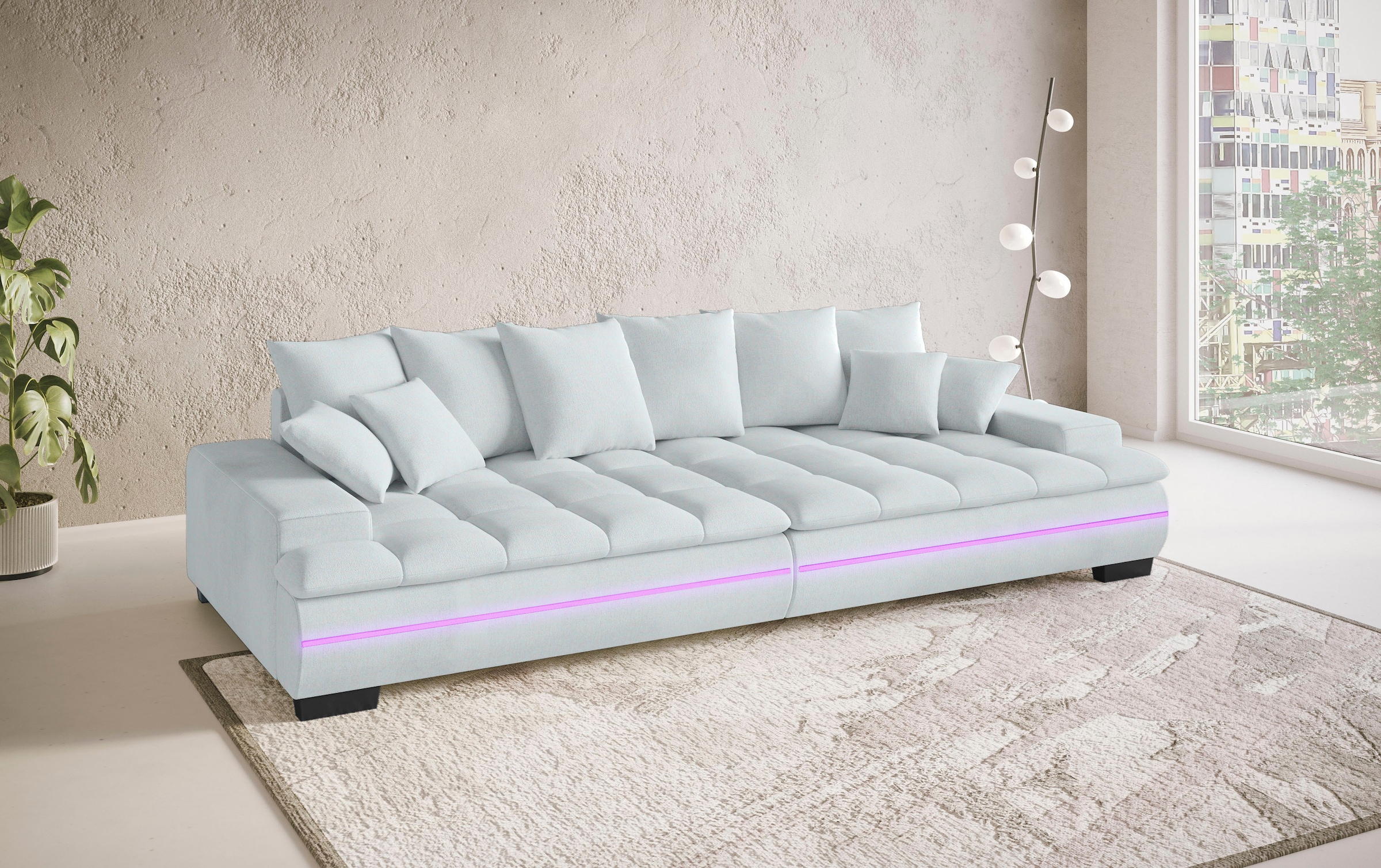 Mr. Couch Big-Sofa »Haiti II«, RGB-LED Beleuchtung, Kaltschaumpolsterung, bis 140 kg belastbar