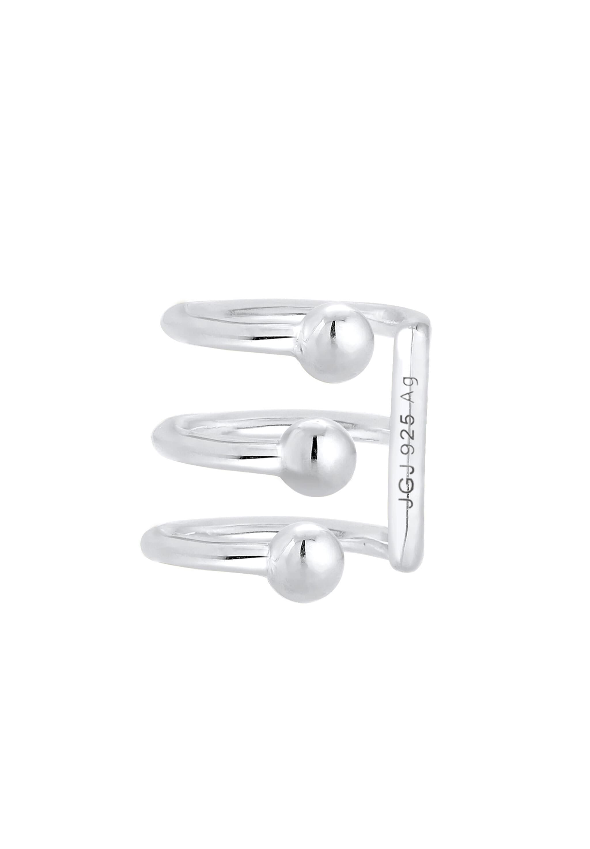 Elli Single-Ohrhaken »Ear Cuffs 3er Ohrklemme Kugel Trend 925er Silber«