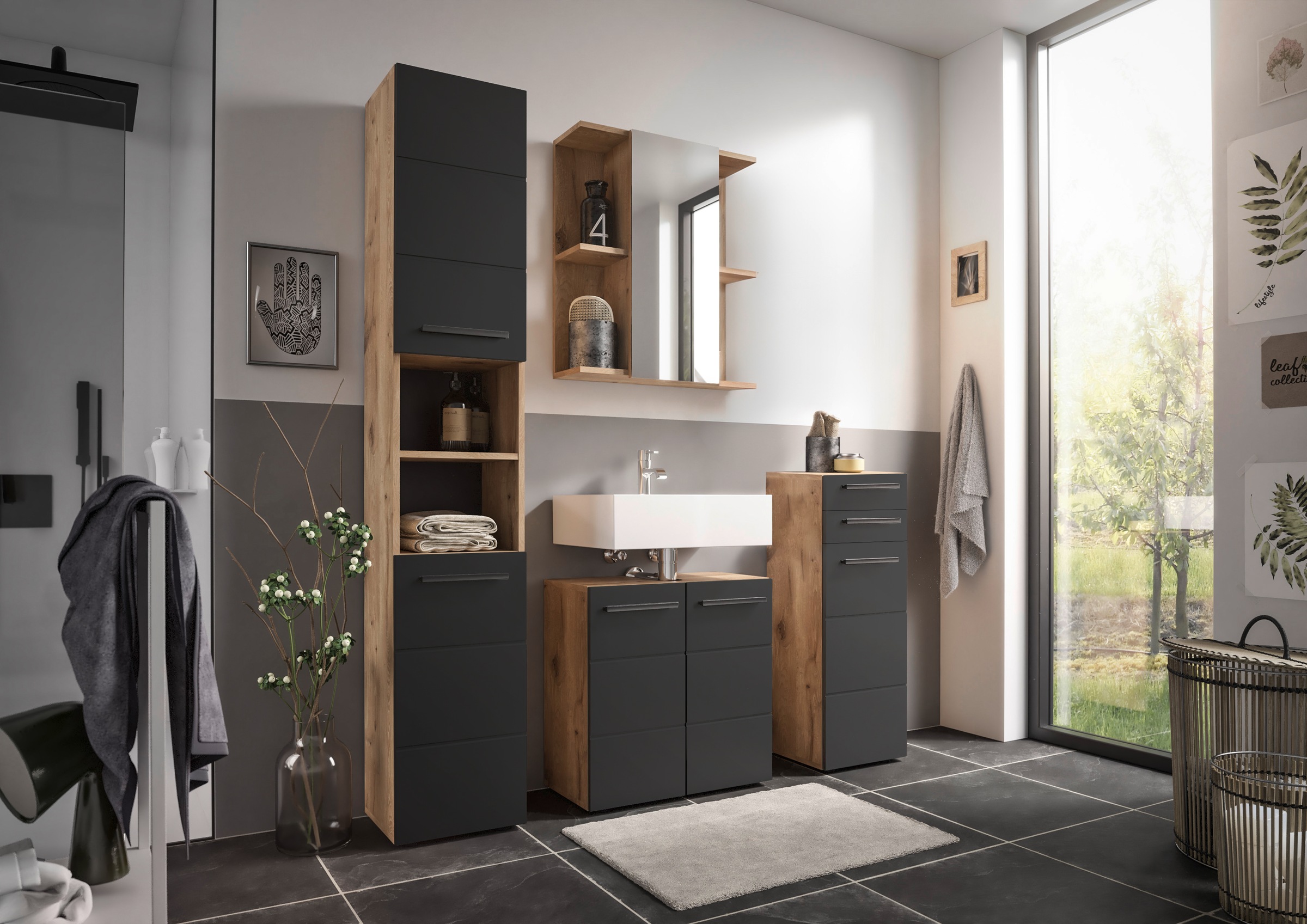 BASIC by Balculina Waschbeckenunterschrank »Vista BxHxT 60x62x31« 1 Stk. tl günstig online kaufen