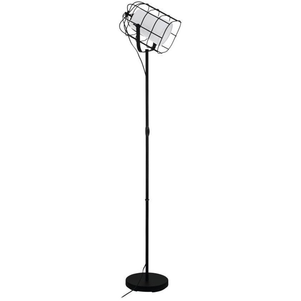 EGLO Stehlampe »BITTAMS«, 1 flammig-flammig, schwarz / L26 x H148,5 x B19 cm / Fußtrittschalter / Stahl und Textil