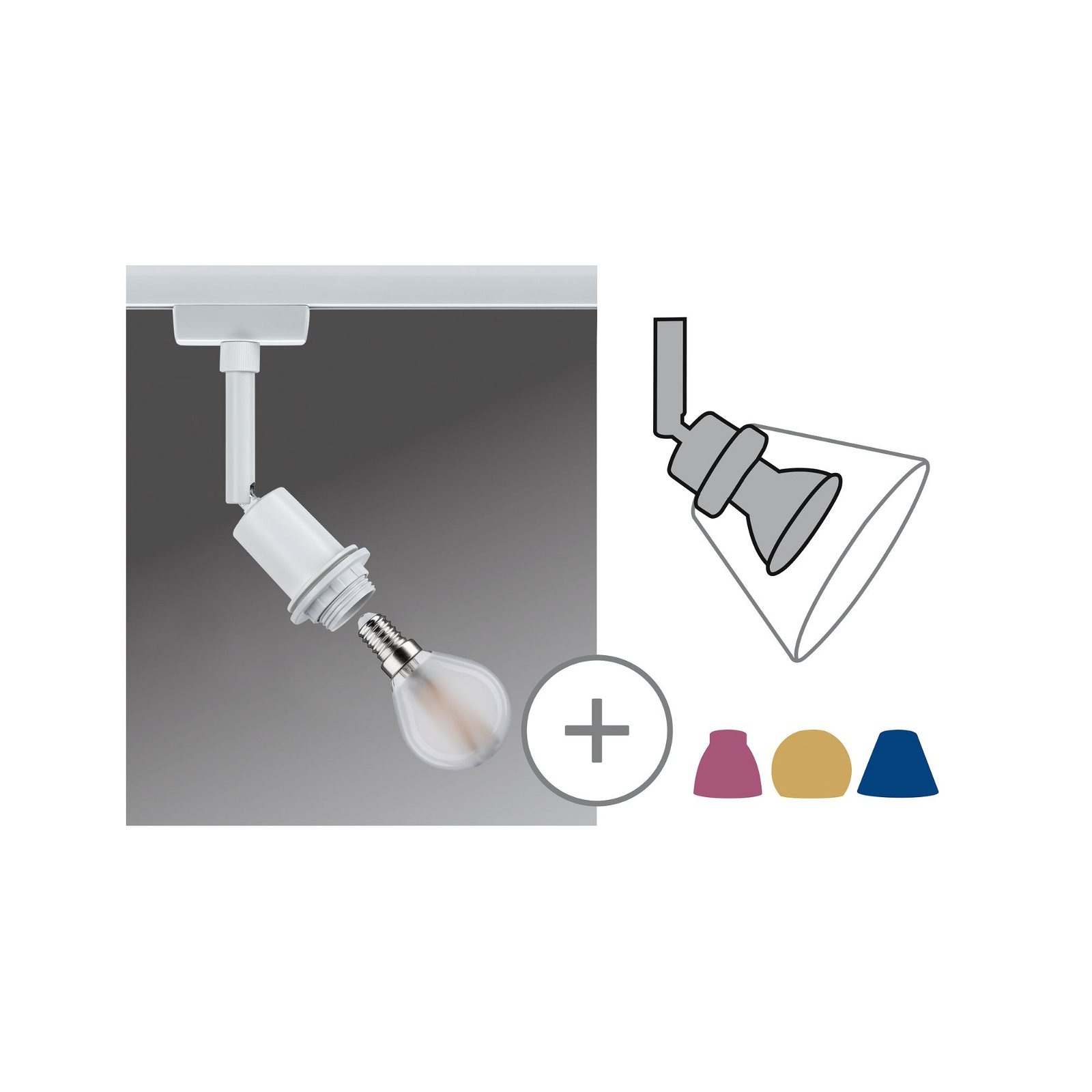 Paulmann Schienensystem-Leuchten »URail Schienenspot DecoSystems Basic E14 max. 20W 230V«, Einzelspot, dimmbar