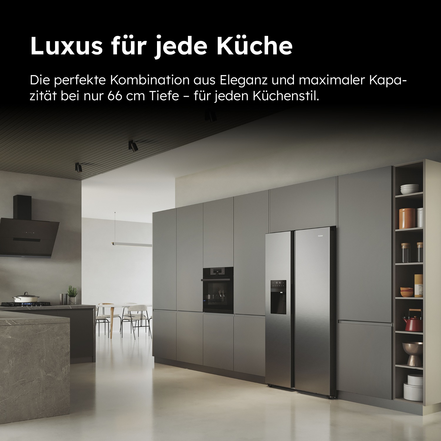 Haier Side-by-Side SBS 90 Series 5 »HSR5918DIMP«, 178 cm hoch, 91 cm breit, Nutzinhalt: 511 Liter, Extrem leise