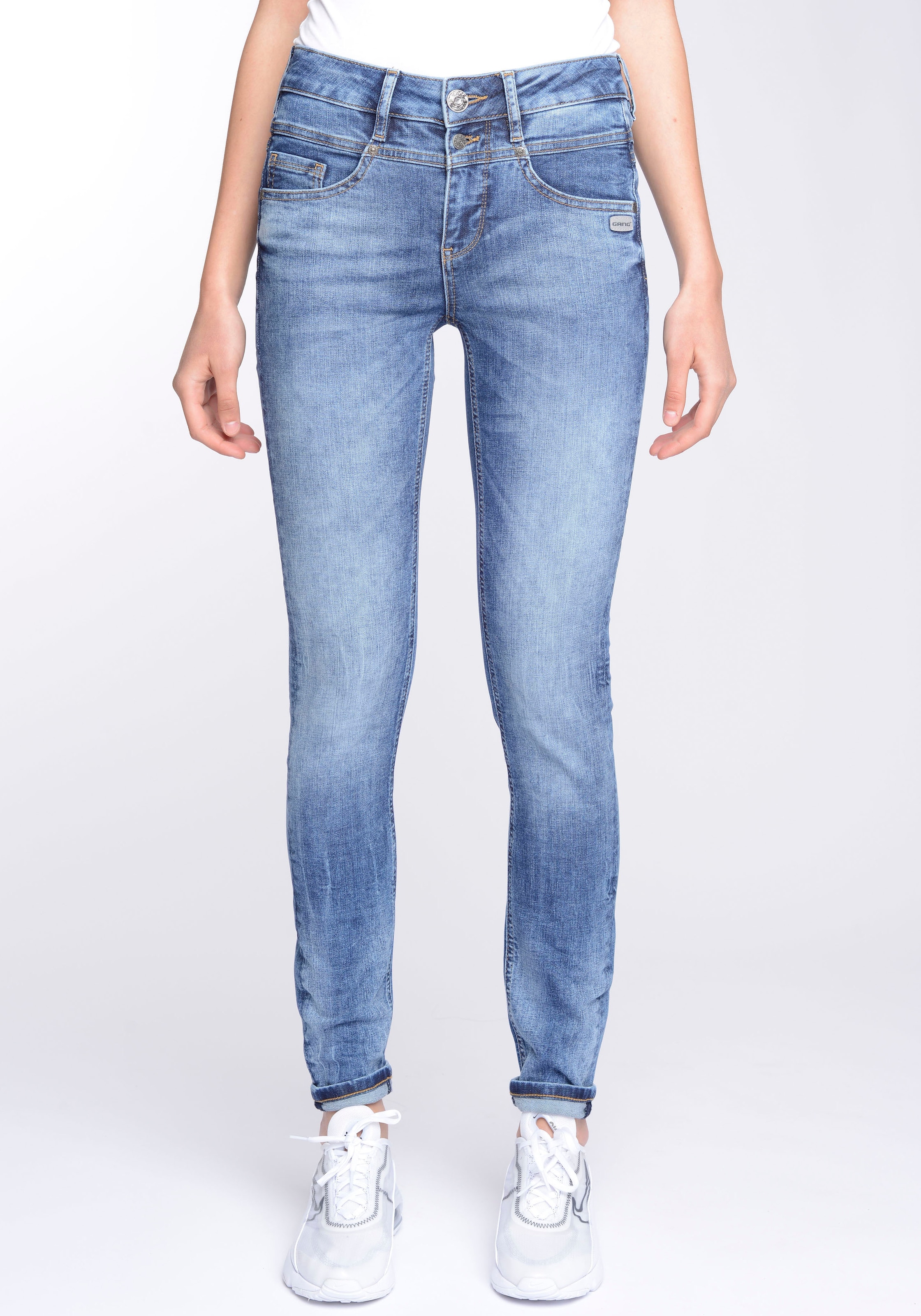 GANG Skinny-fit-Jeans »94MORA«, mit 3-Knopf-Verschluss und Passe vorne kaufen