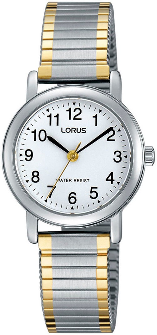 Lorus Quarzuhr Armbanduhr, Damenuhr, Edelstahlarmband, Flexband, Zugband