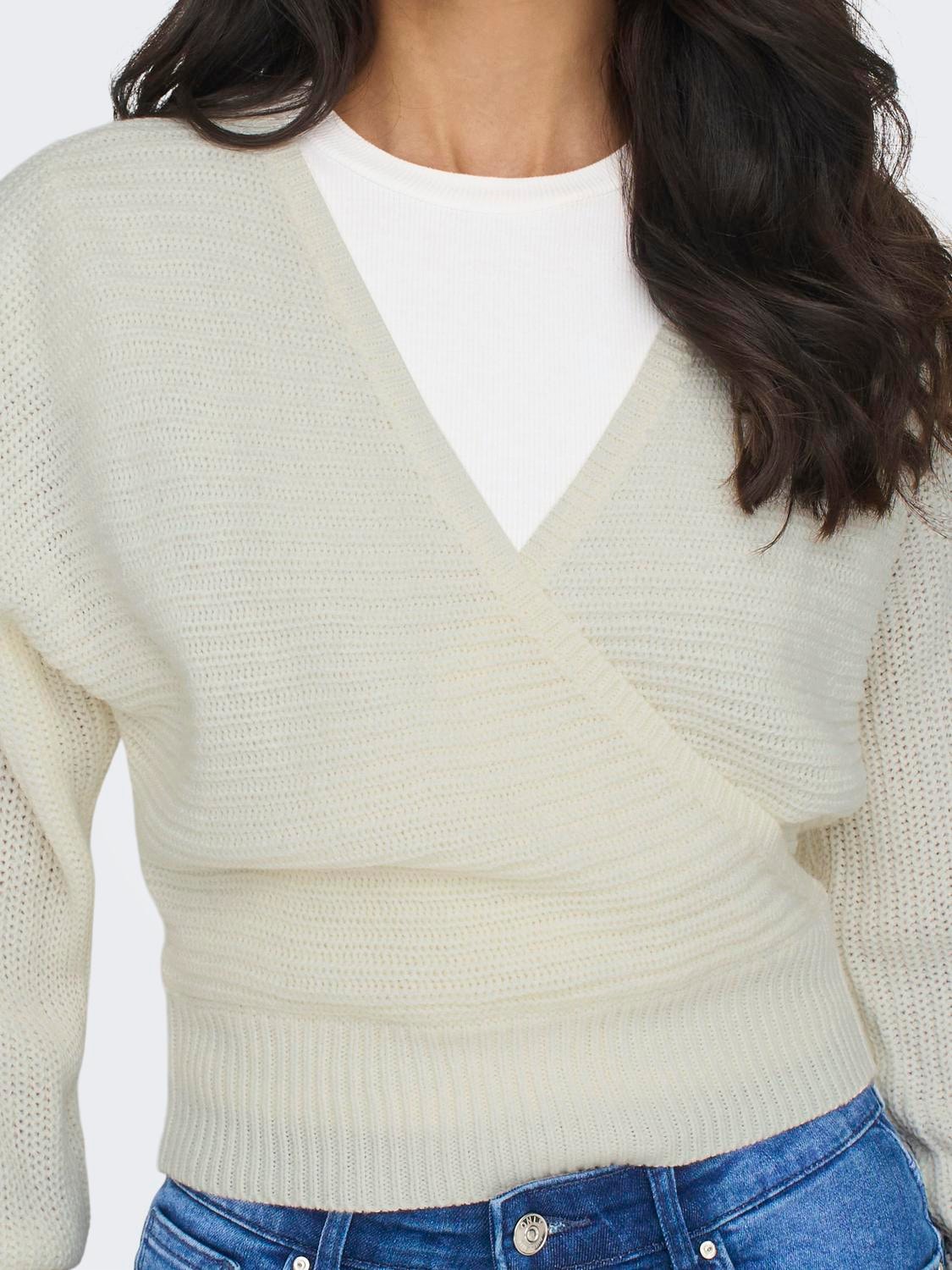 ONLY V-Ausschnitt-Pullover »ONLELINA LS V-NECK PULLOVER EX KNT«
