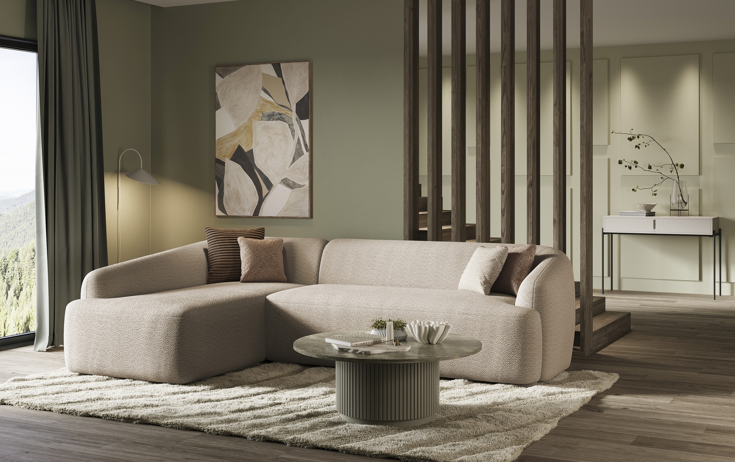 INOSIGN Ecksofa »Nergal, organisches Design, Breite 296cm, L-Form« Modernes günstig online kaufen