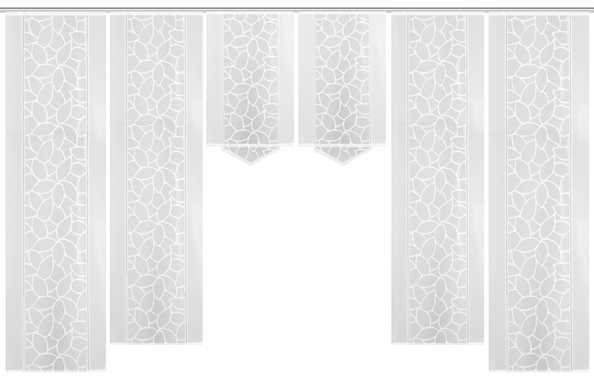 HOME WOHNIDEEN Schiebegardine »JENNA«, (6 St.), Schiebevorhang Jacquard Set, HxB: 245x57
