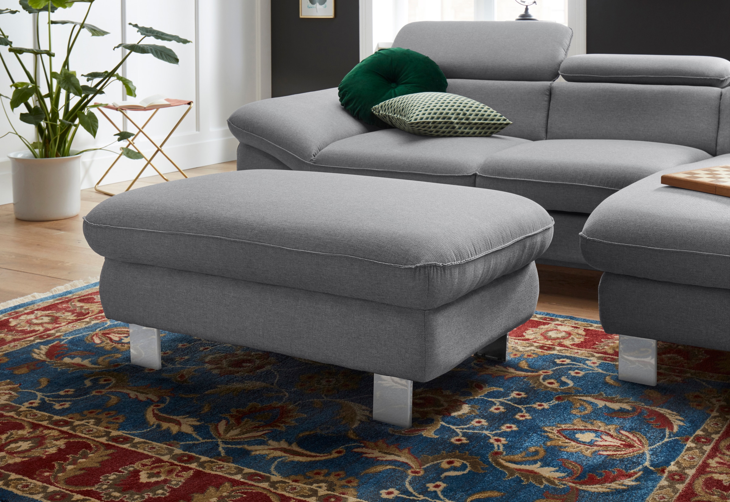 COTTA Polstergarnitur »Driver L-Form«, (Set, 2 tlg.), Set bestehend aus: Ecksofa mit Kopfteilverstellung & Hocker