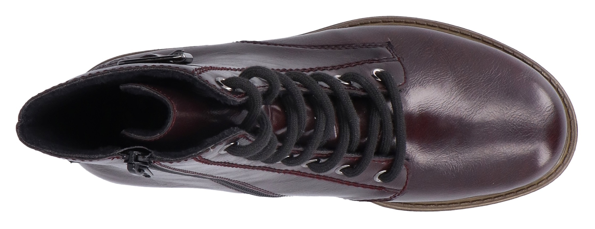 Rieker Schnürstiefelette  Schnürboots, Blockabsatz, mit Reißverschluss für leichtes Anziehen