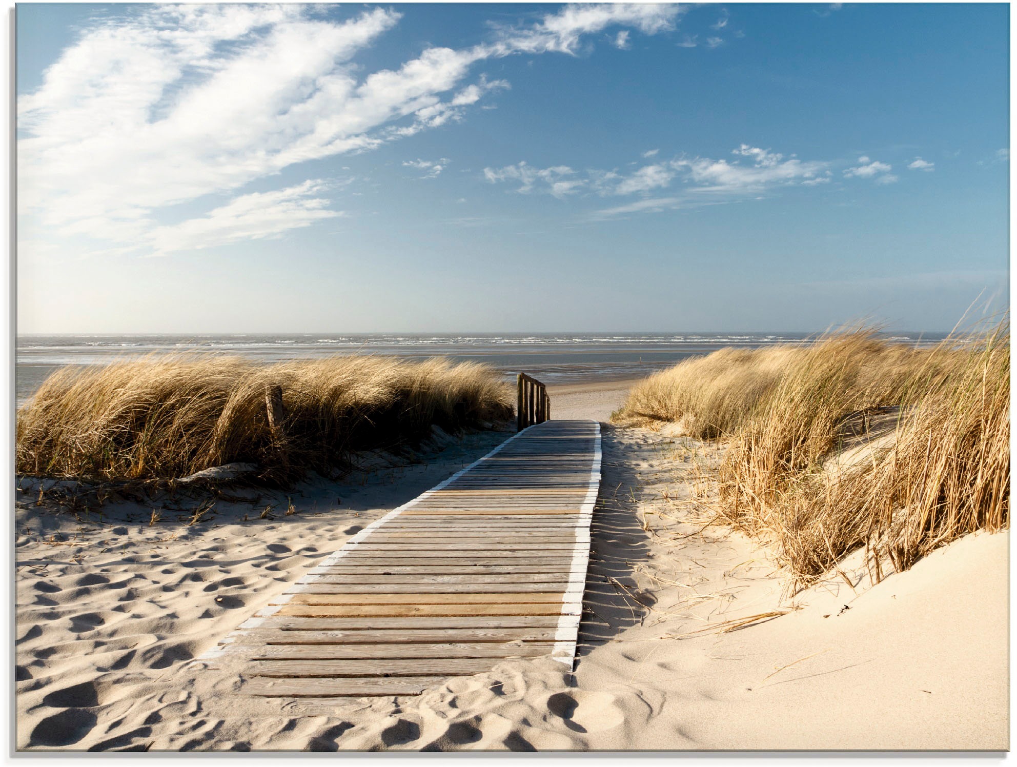 Artland Glasbild "Nordseestrand auf Langeoog - Steg", Strand, (1 St.), in v günstig online kaufen