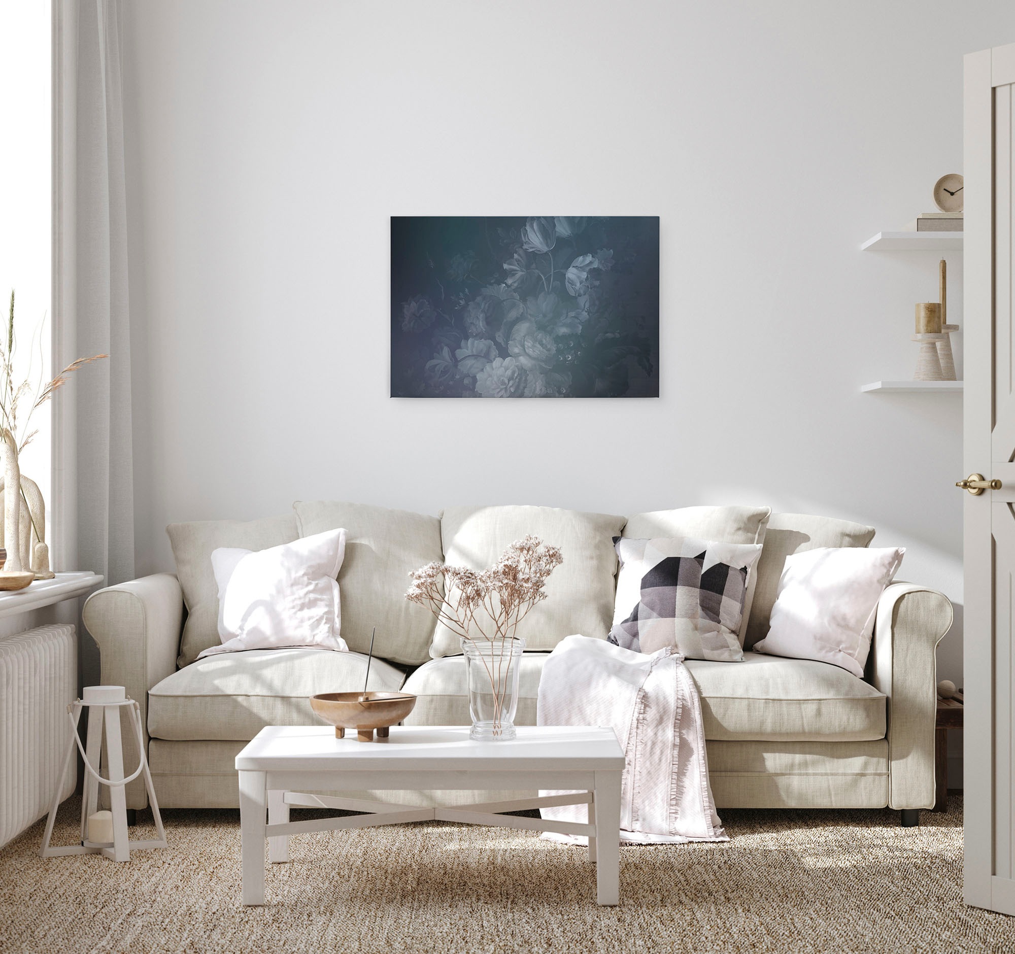 A.S. Création Leinwandbild »dutch pastel«, Kunst-Blumen-Kinder, (1 St.), Keilrahmen Bild Floral Rosen Leinwand-Bild Wohnzimmer modern Wandbild